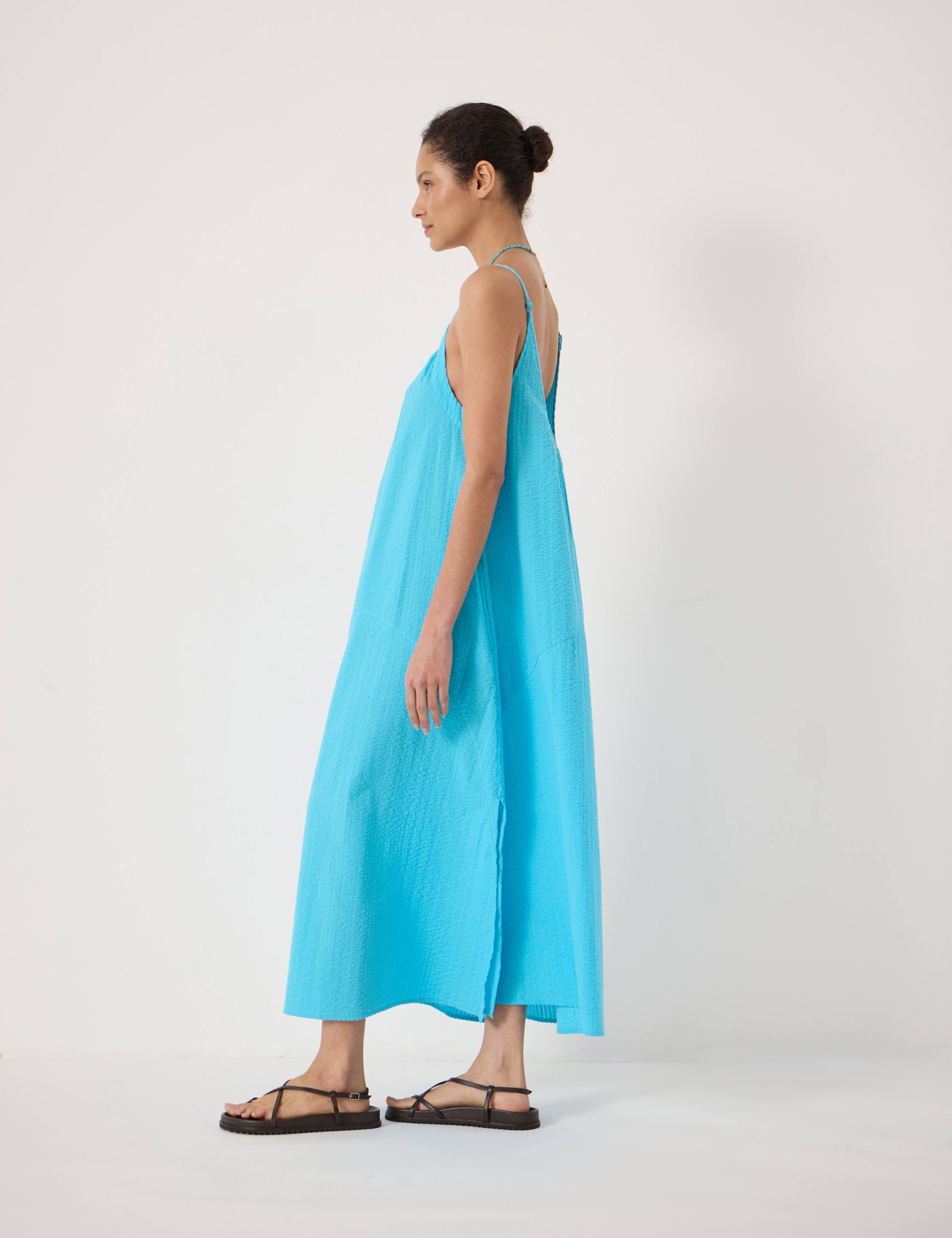 Pure Cotton Textured Midi Beach Dress 4 of 7