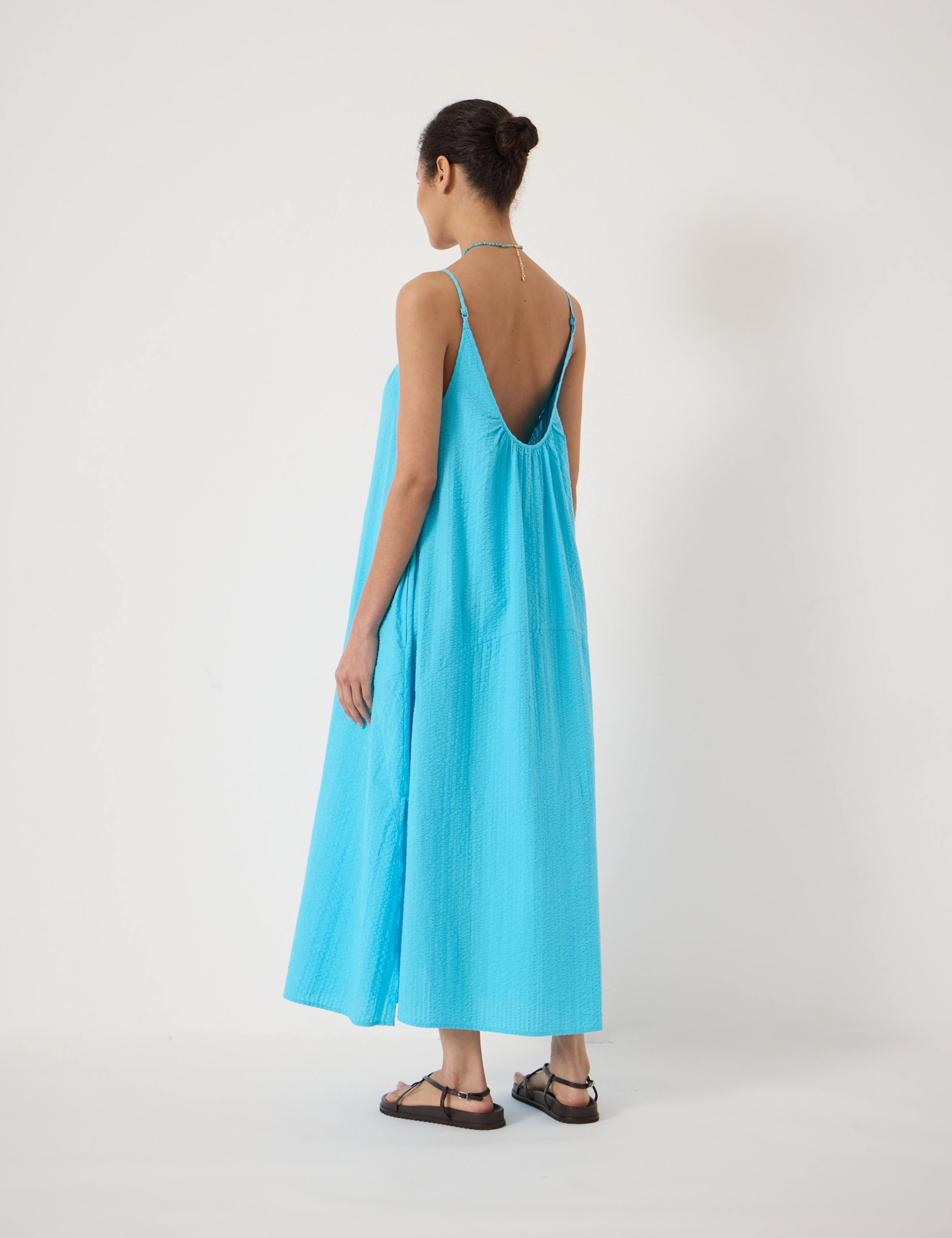 Pure Cotton Textured Midi Beach Dress 5 of 7