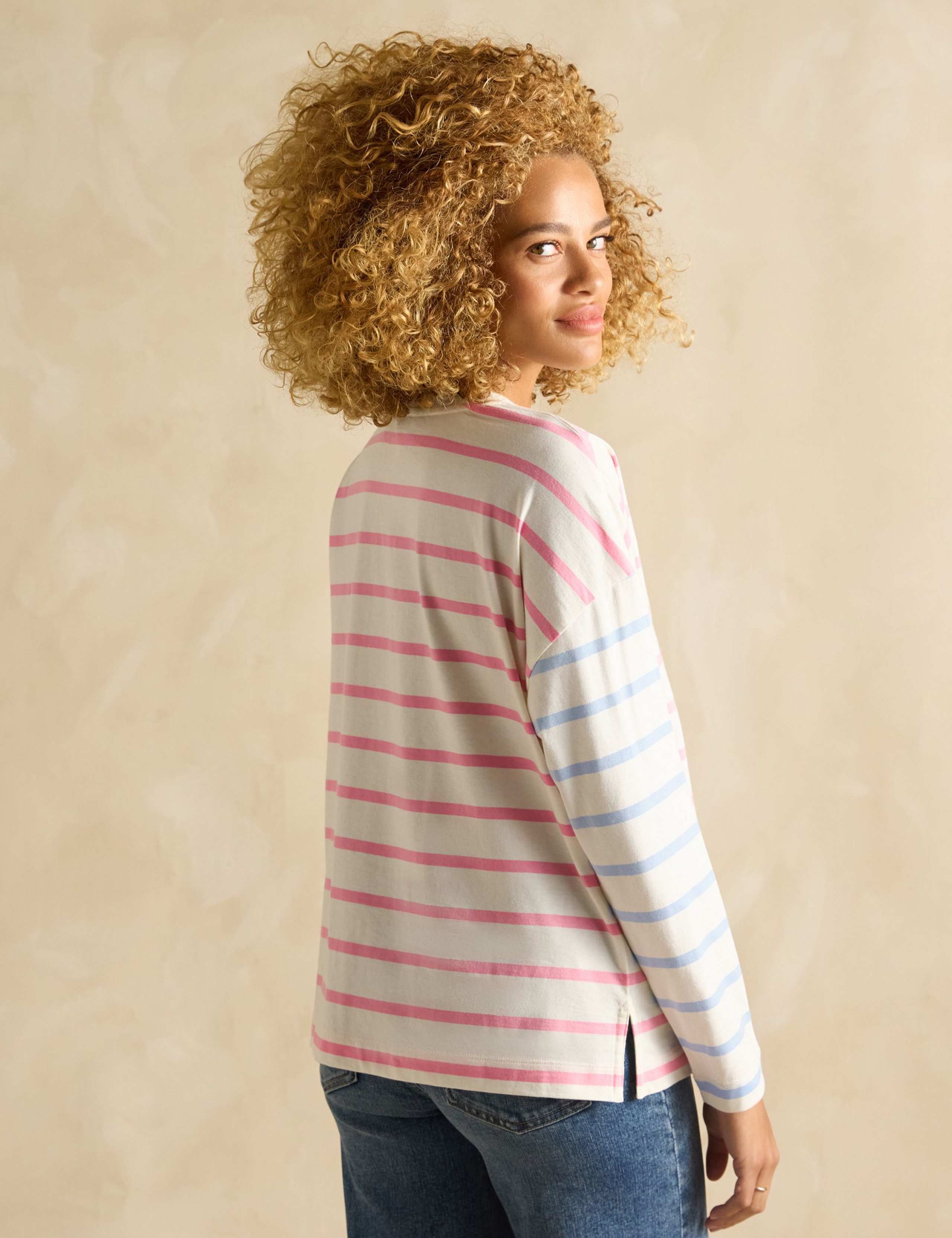 Pure Cotton Colour Block Striped Top 4 of 6
