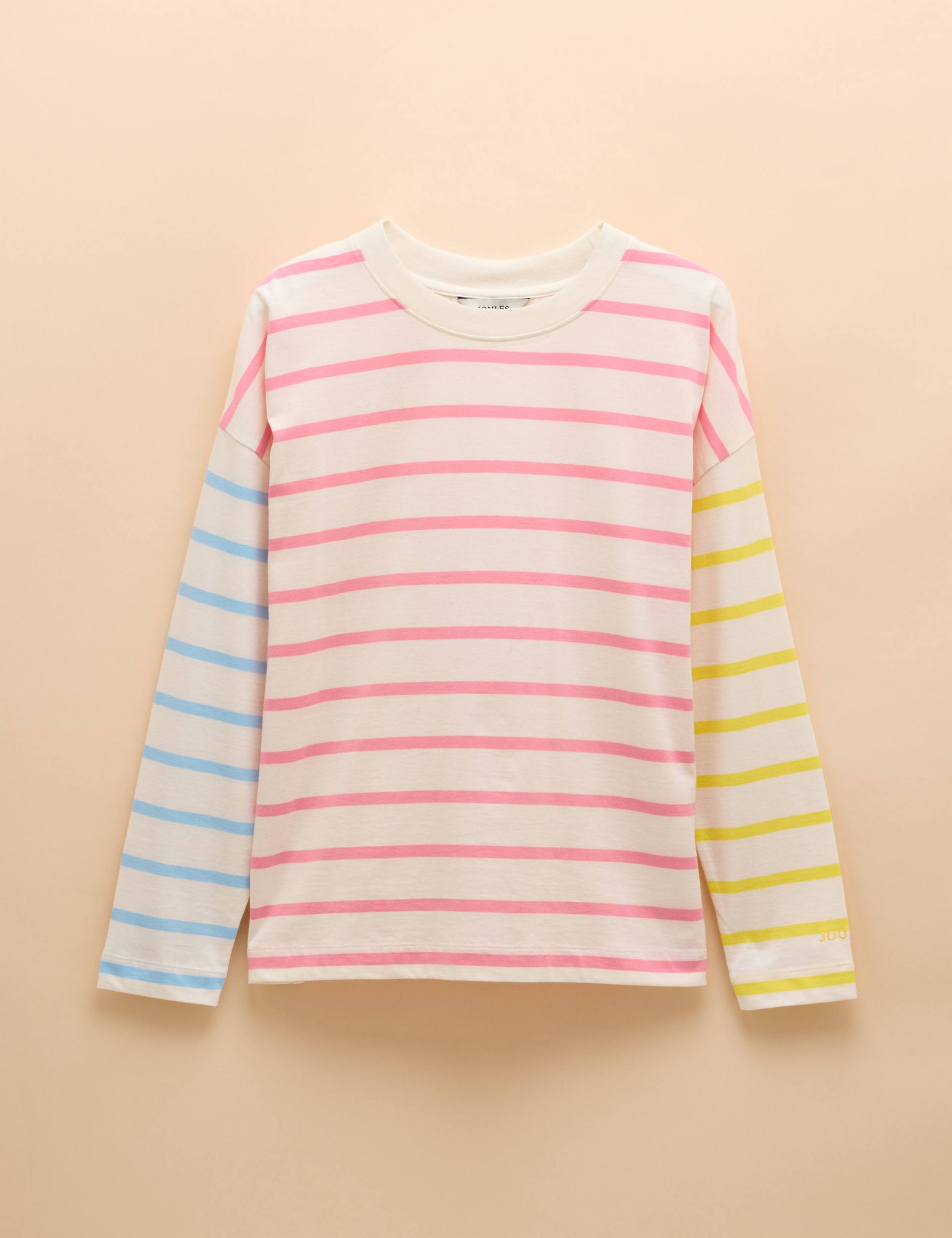 Pure Cotton Colour Block Striped Top 2 of 6