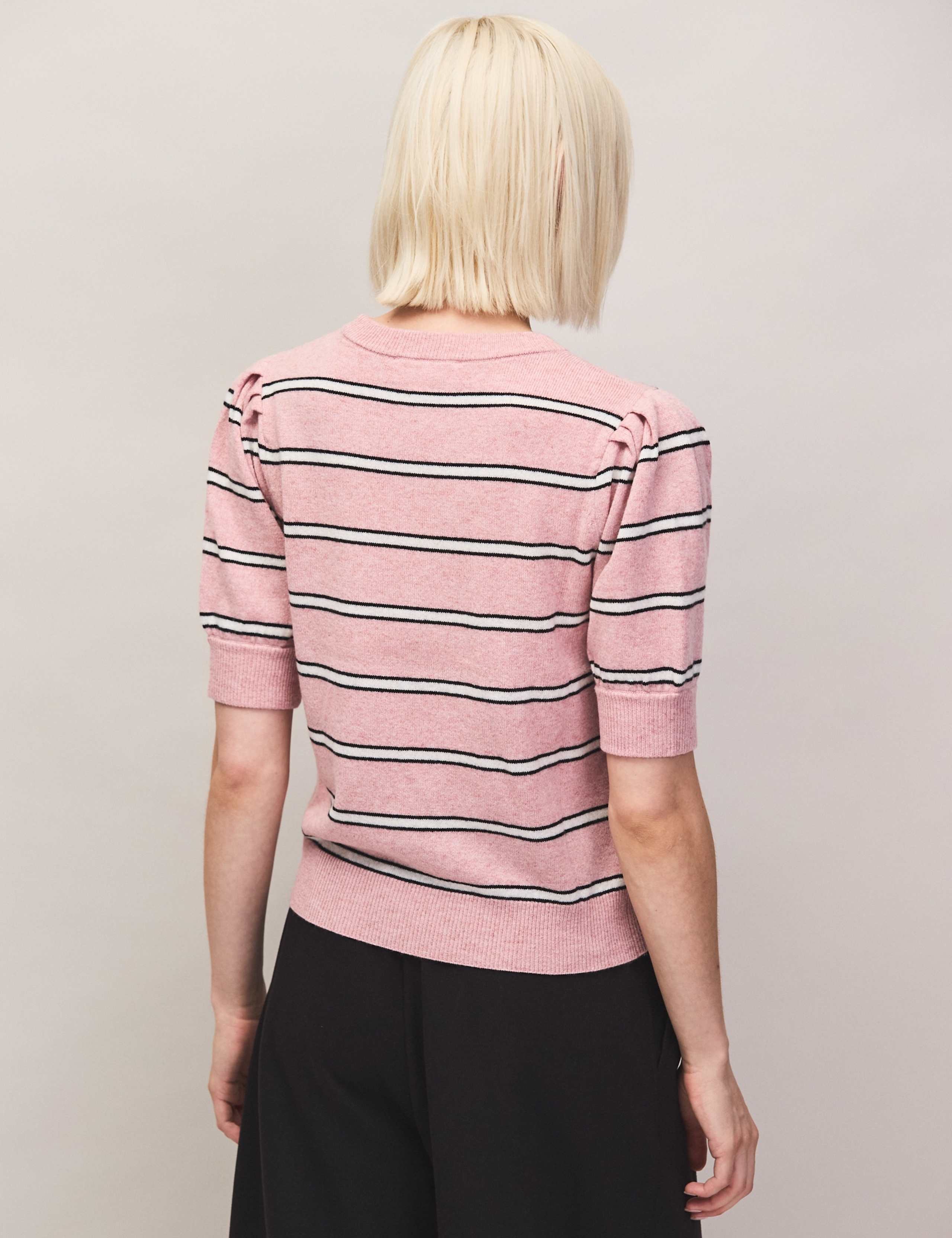 Wool & Cashmere Blend Striped Knitted Top 2 of 5