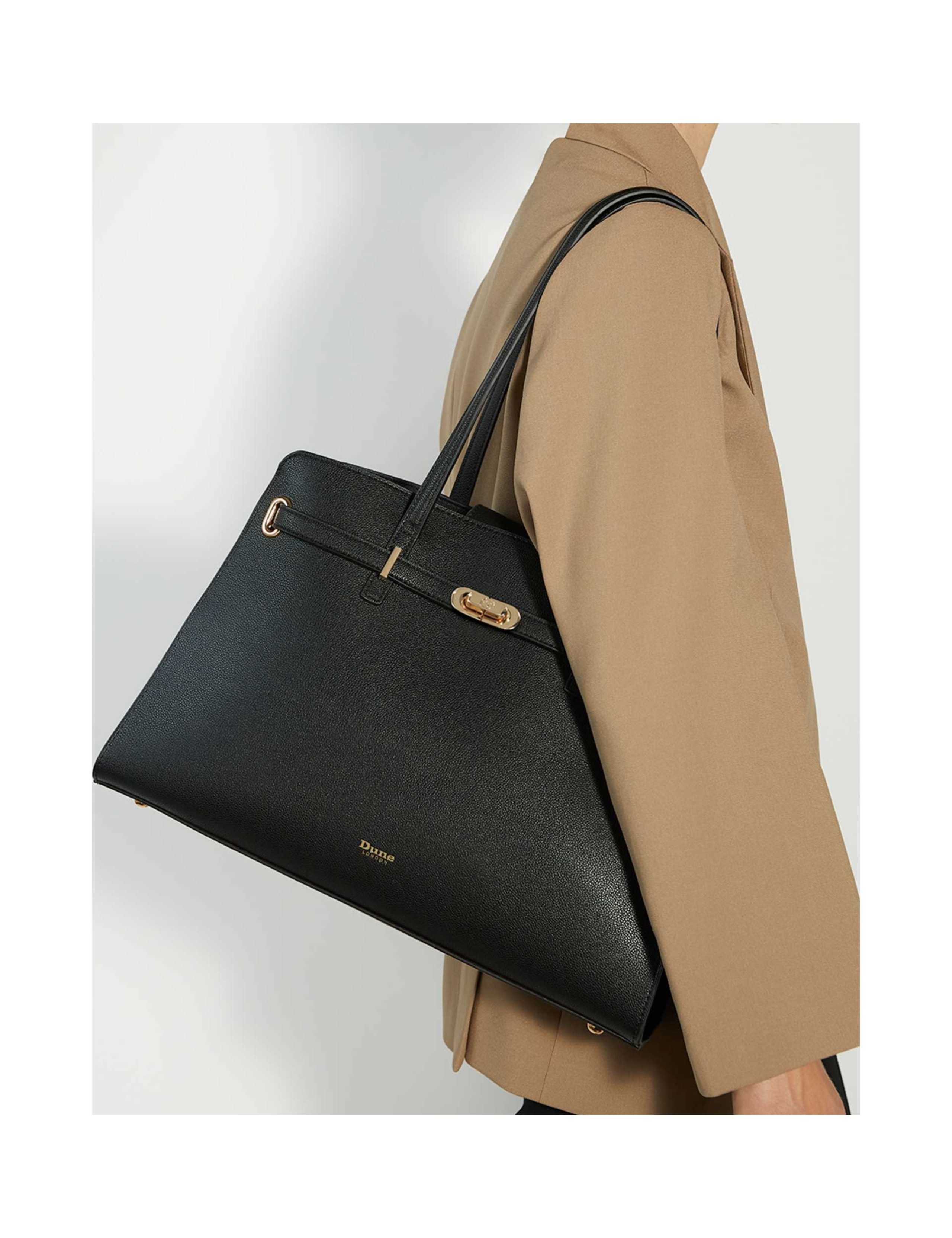 Leather Buckle Strap Tote Bag 2 of 6