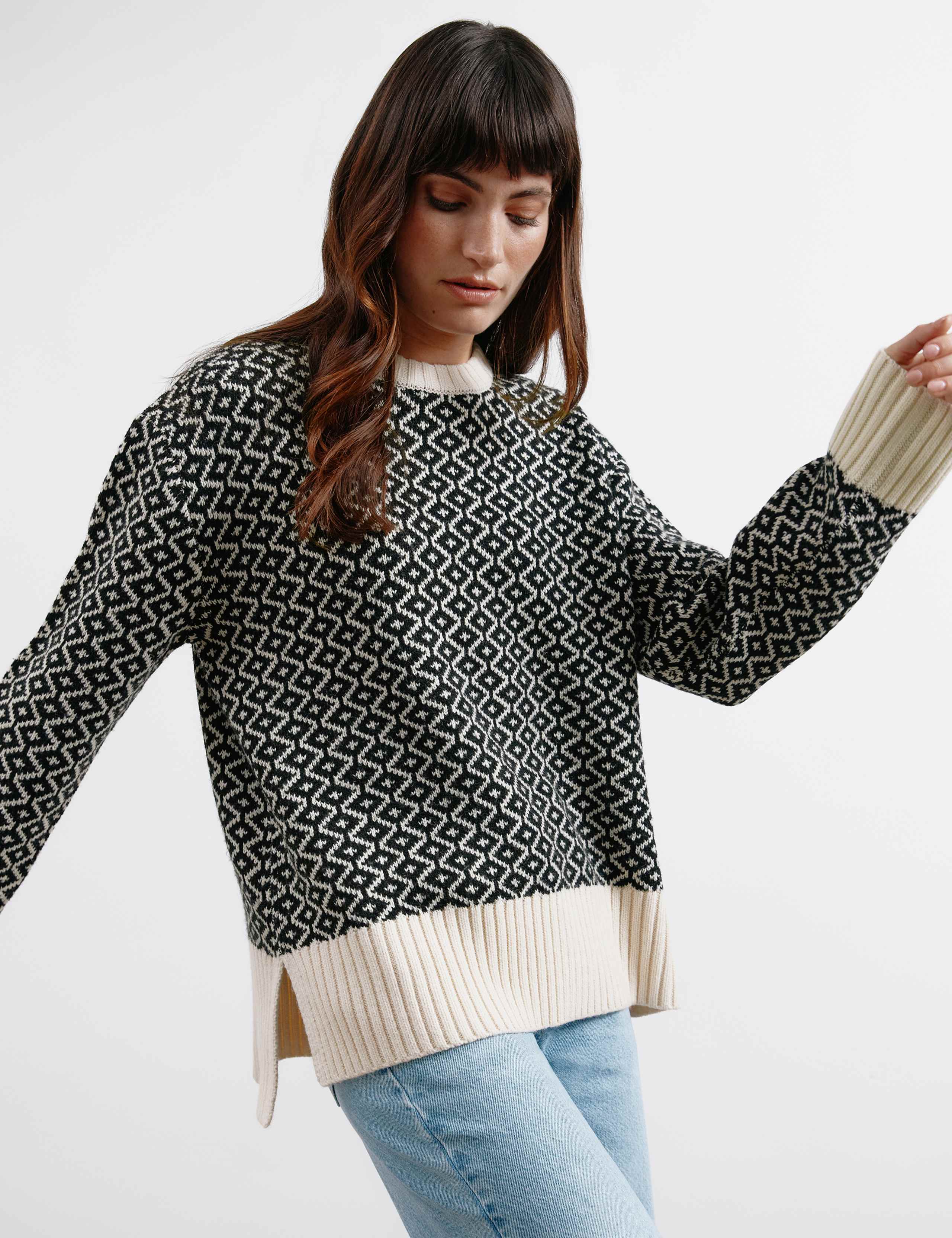 Jacquard Jumper with Wool 1 of 4