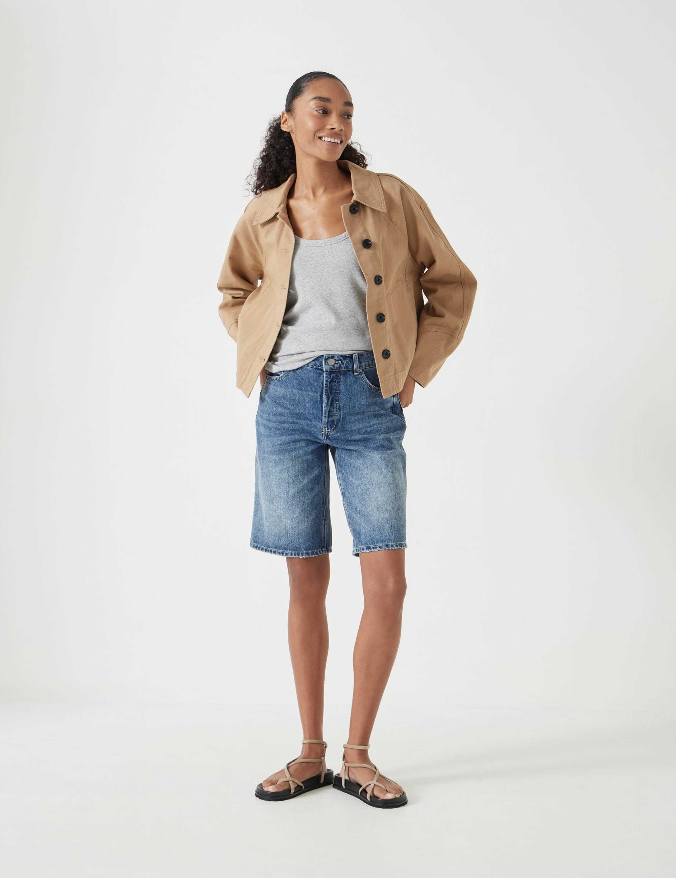 Denim Boyfriend Long Shorts 3 of 5