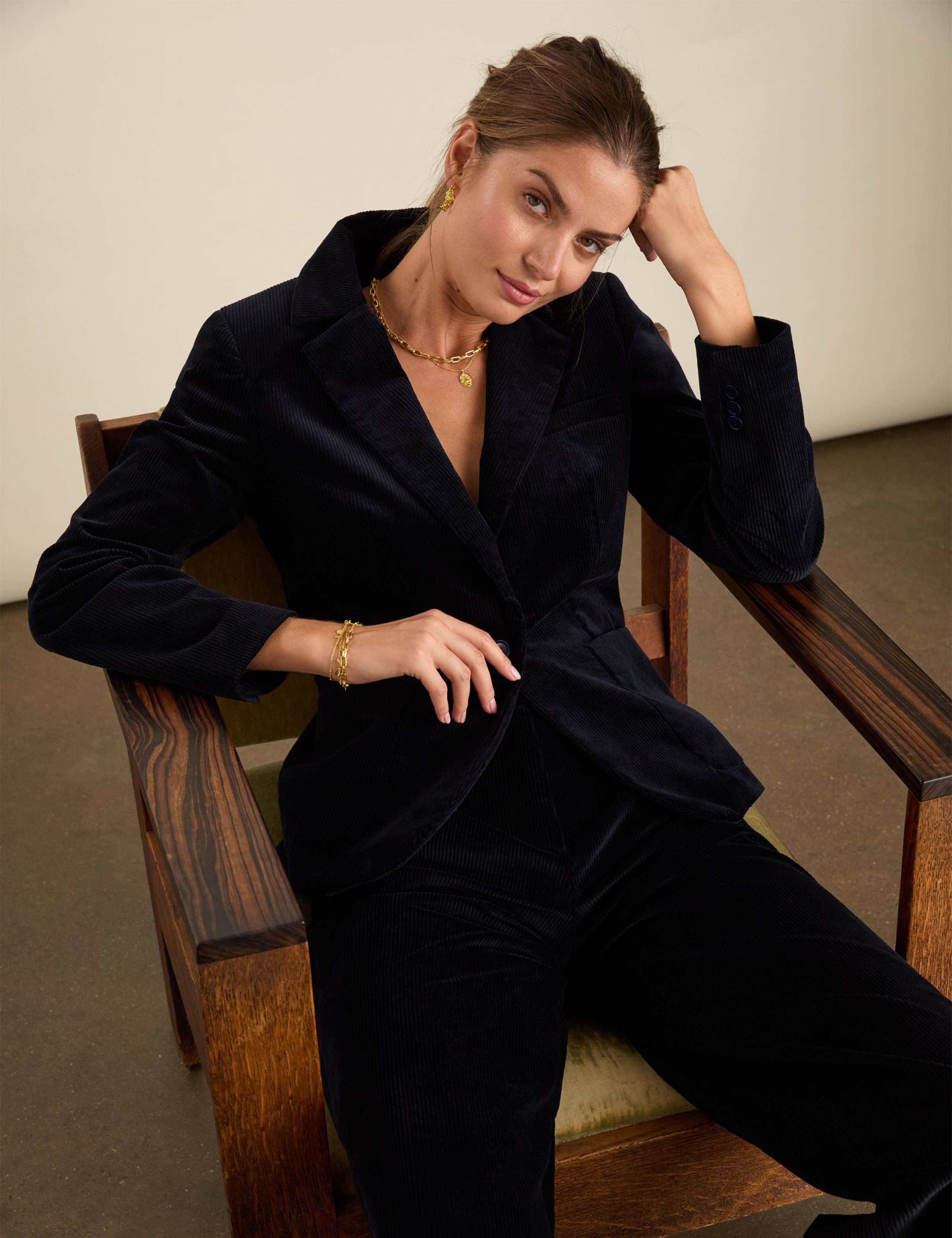 Cord Tailored Single Breasted Blazer 2 of 3