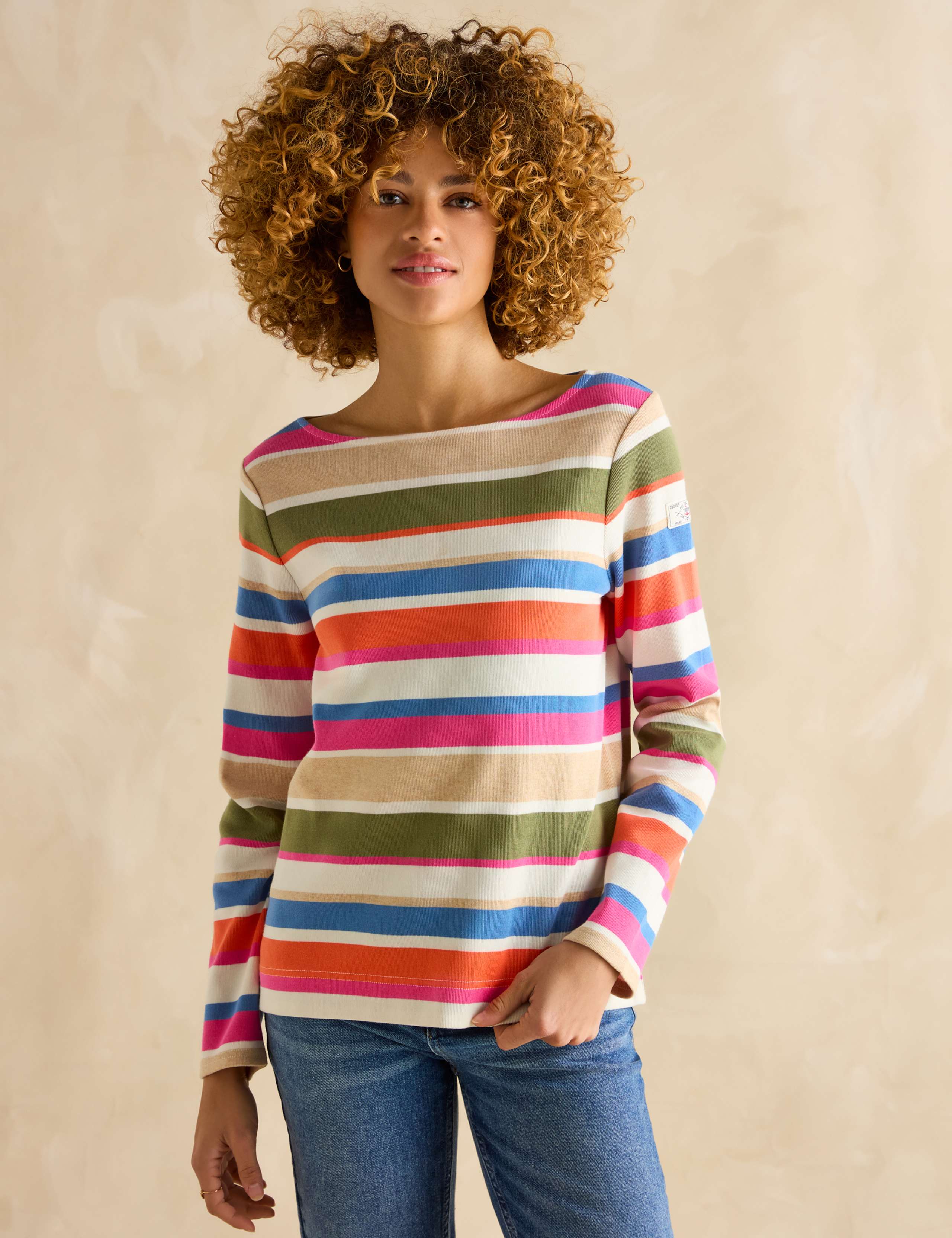 Pure Cotton Jersey Striped Relaxed Top 1 of 5