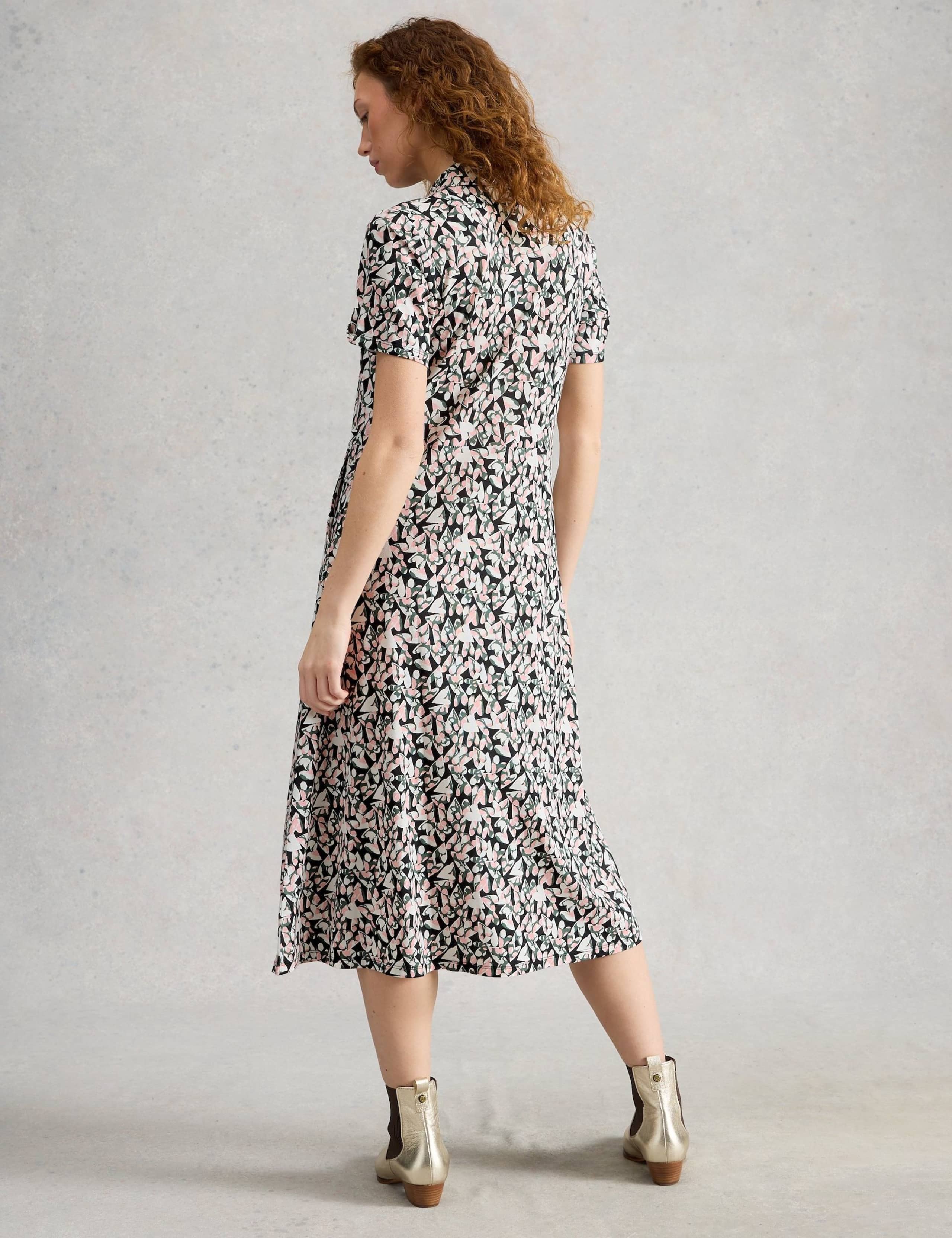 Jersey Floral Midi Shirt Dress 5 of 6