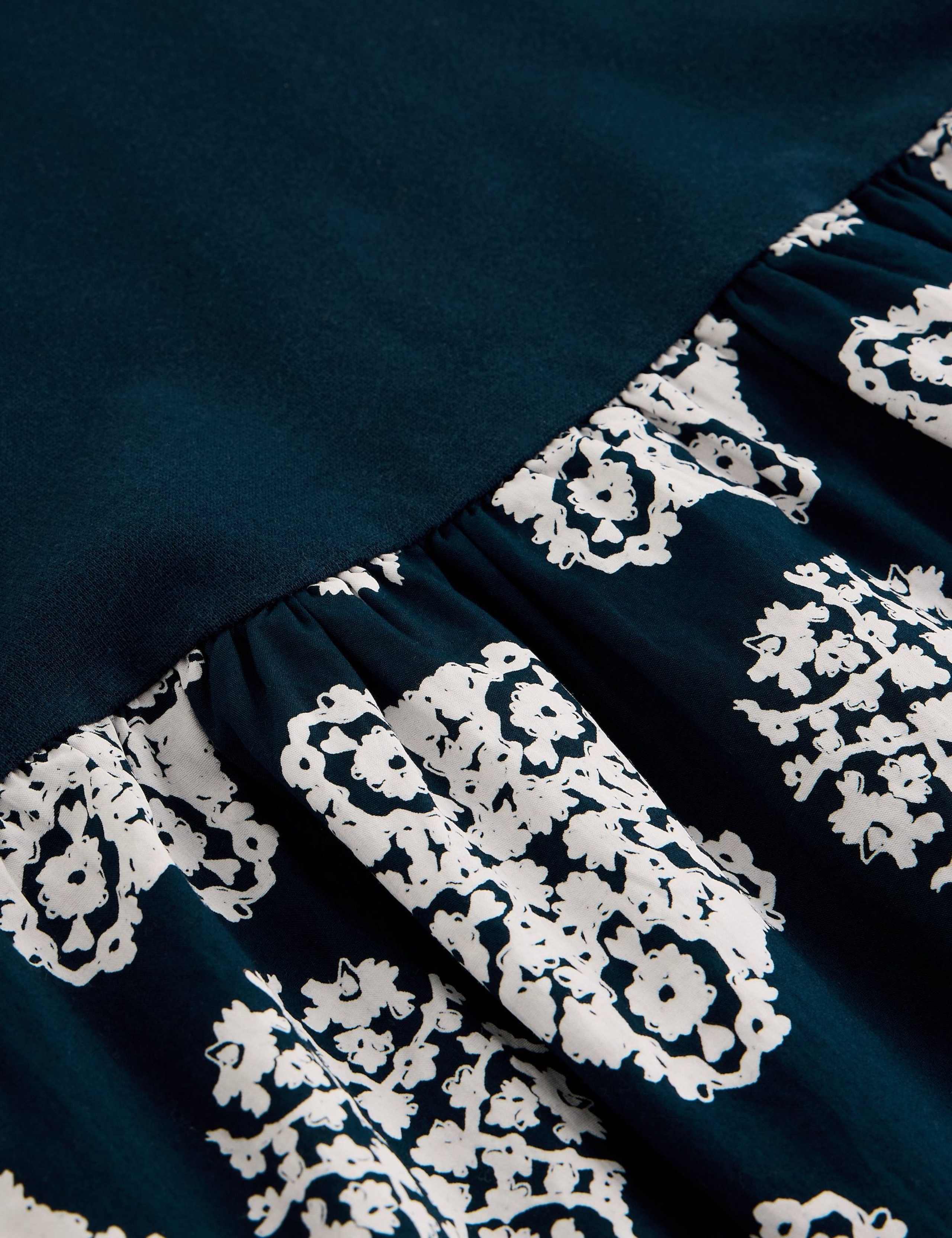 Pure Cotton Printed Midaxi Skater Dress 4 of 6