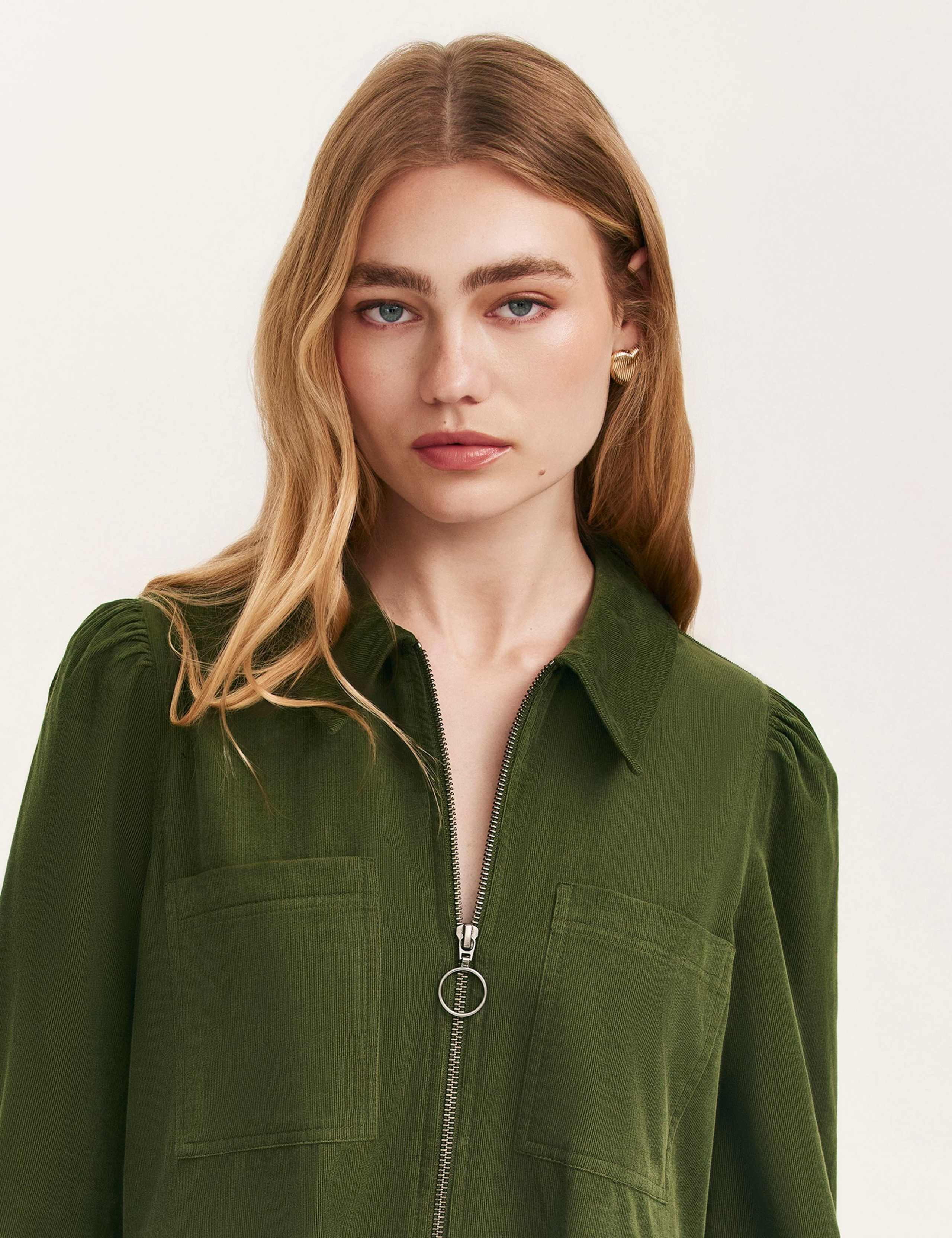 Pure Cotton Cord Tiered Midi Dress 2 of 4