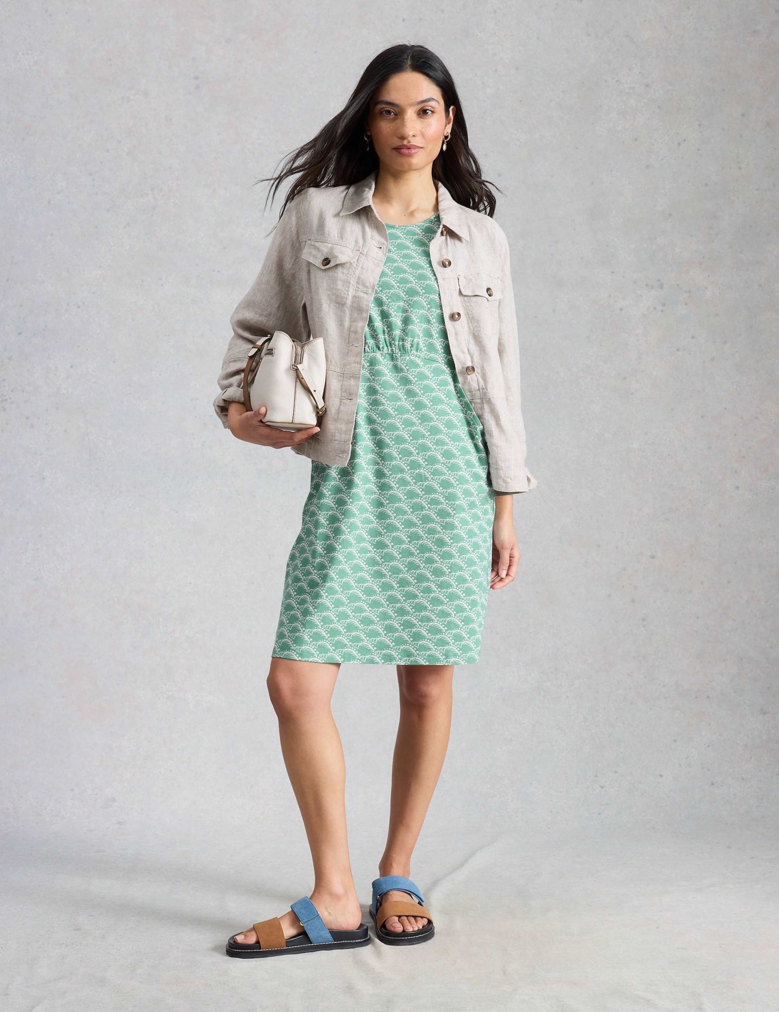 Jersey Printed Mini Waisted Dress 6 of 6