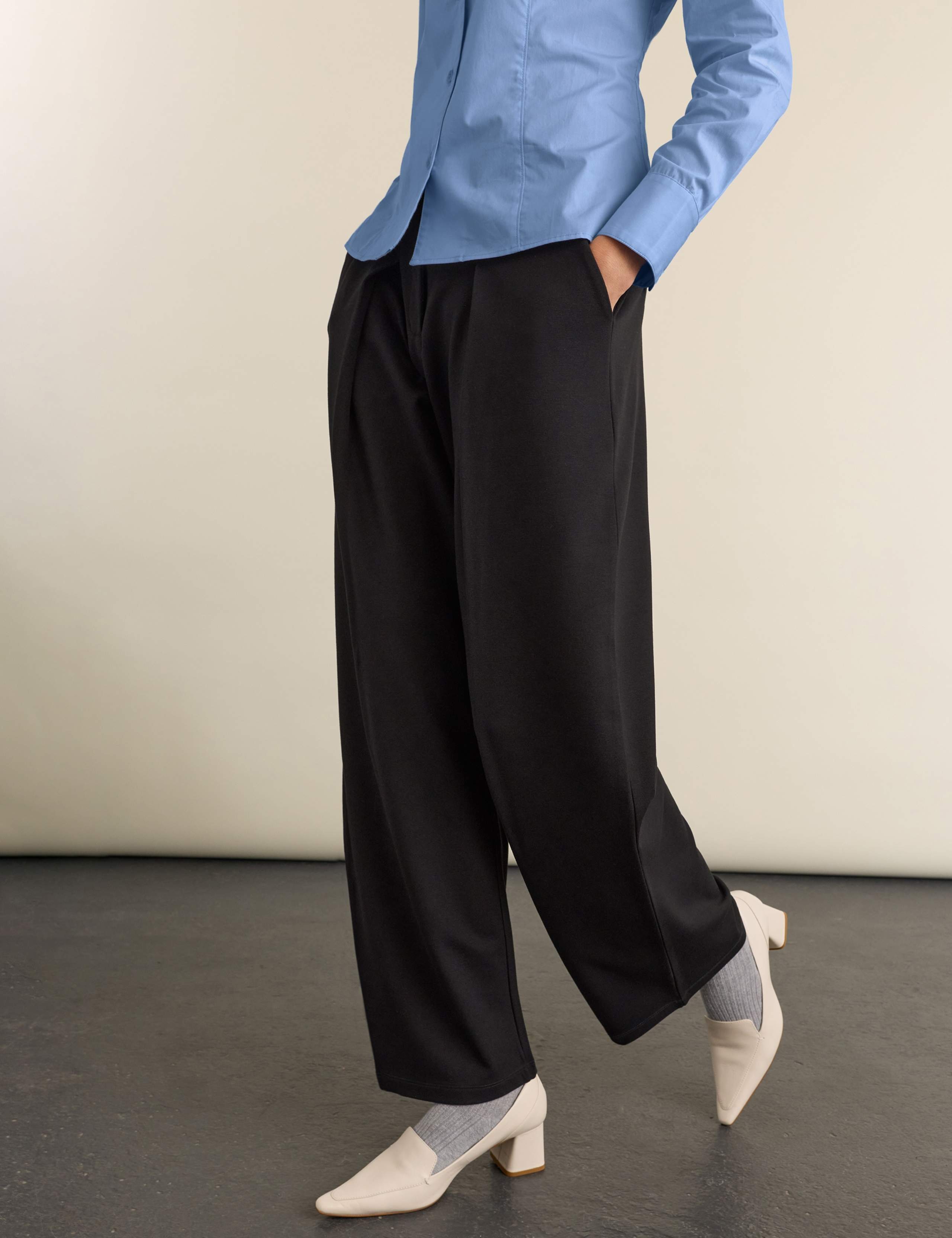 Jersey Pleat Front Wide Leg Trousers 6 of 7