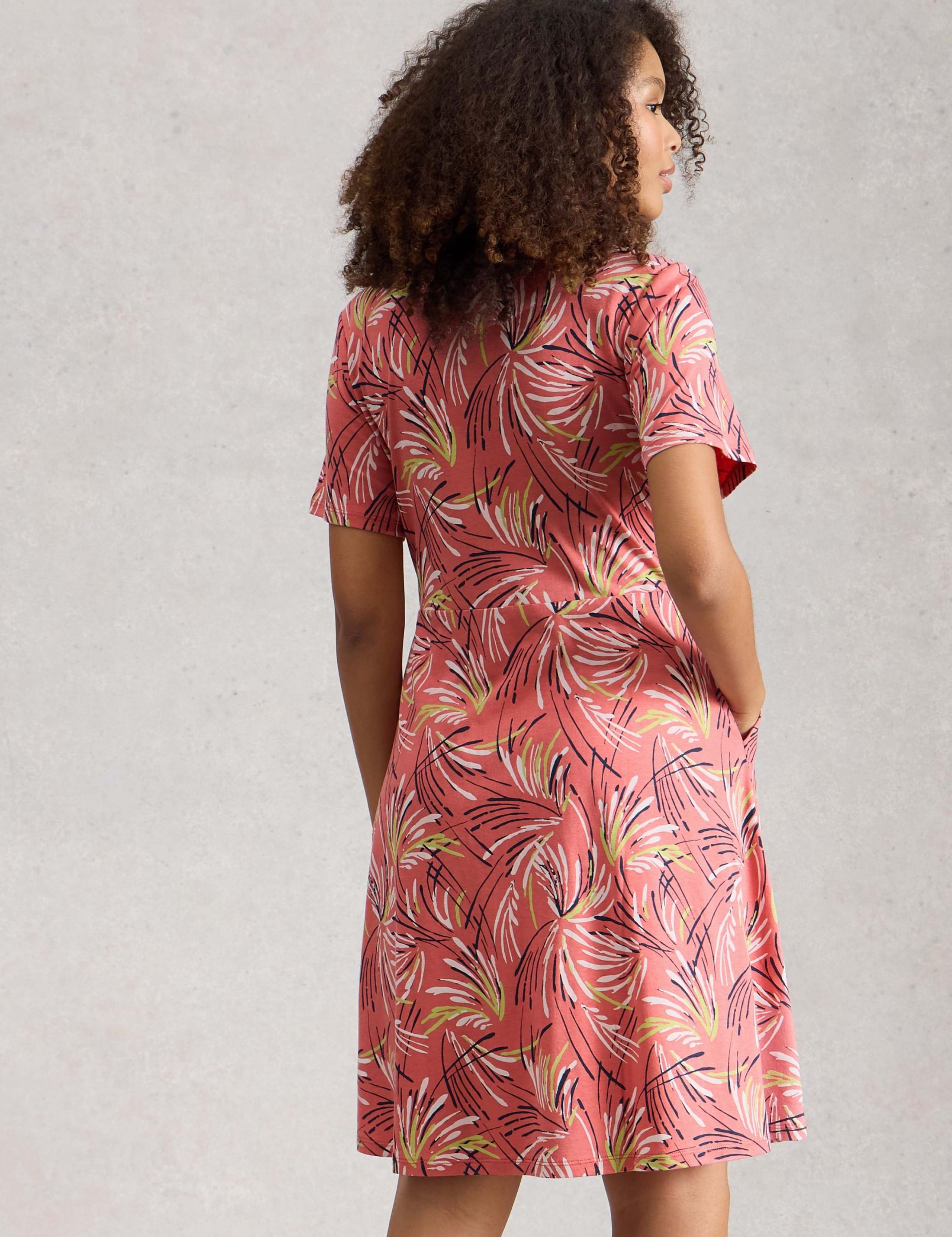 Cotton Blend Jersey Printed Shirt Dress 3 of 6