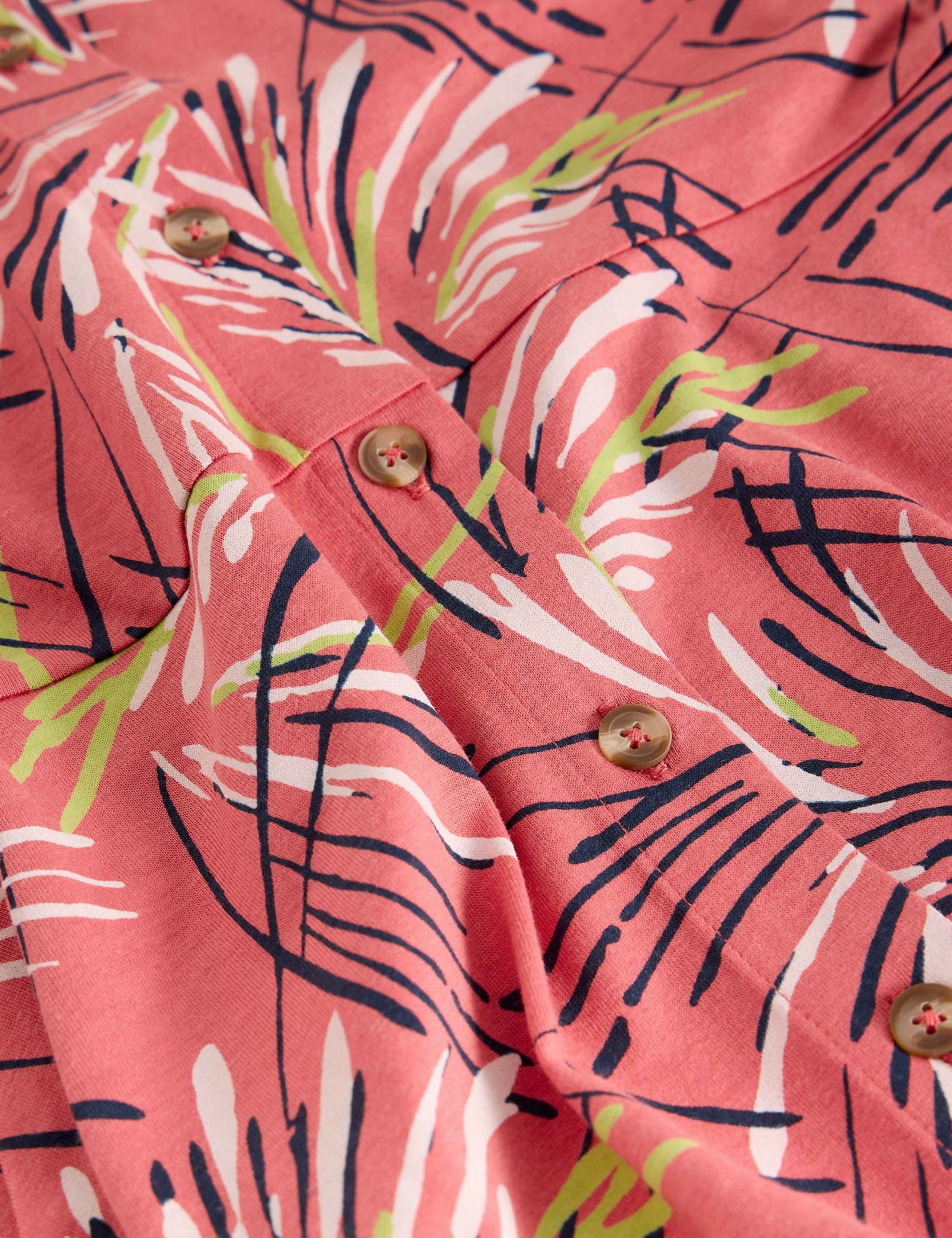 Cotton Blend Jersey Printed Shirt Dress 6 of 6