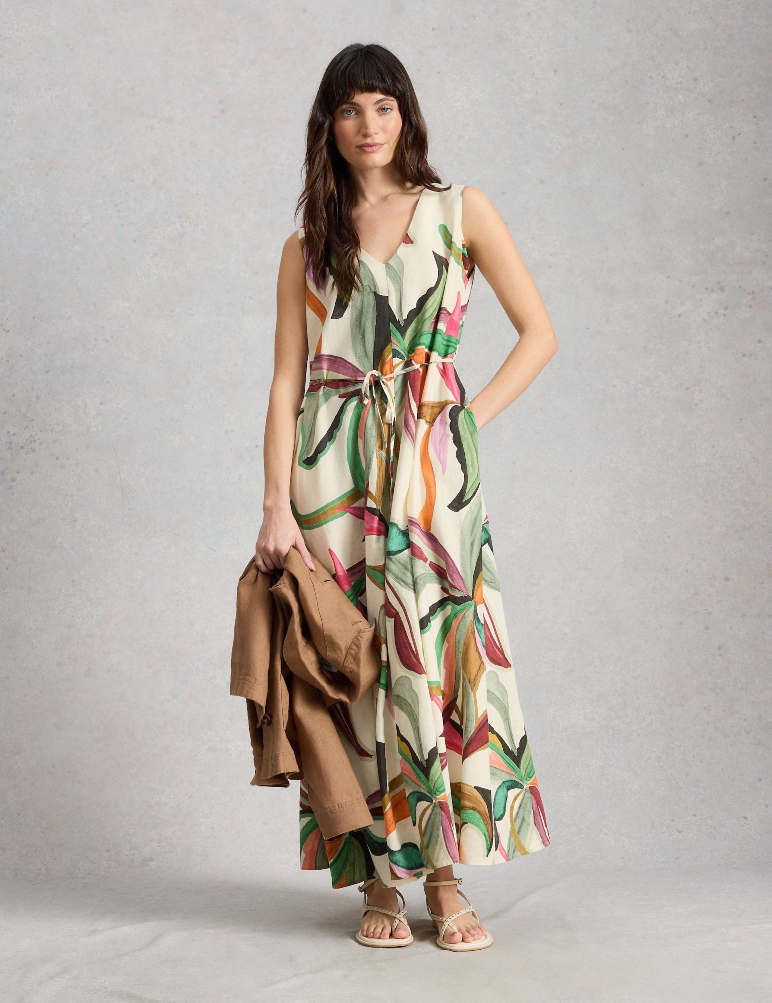 Linen Rich Printed Maxi Dress 1 of 6