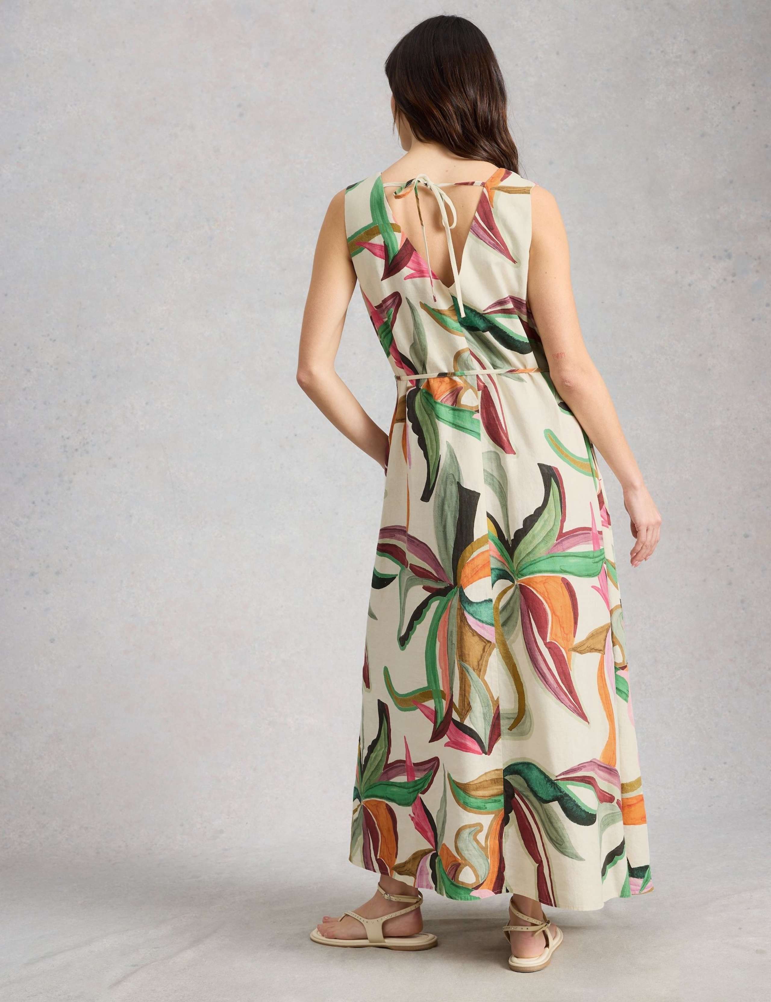 Linen Rich Printed Maxi Dress 4 of 6