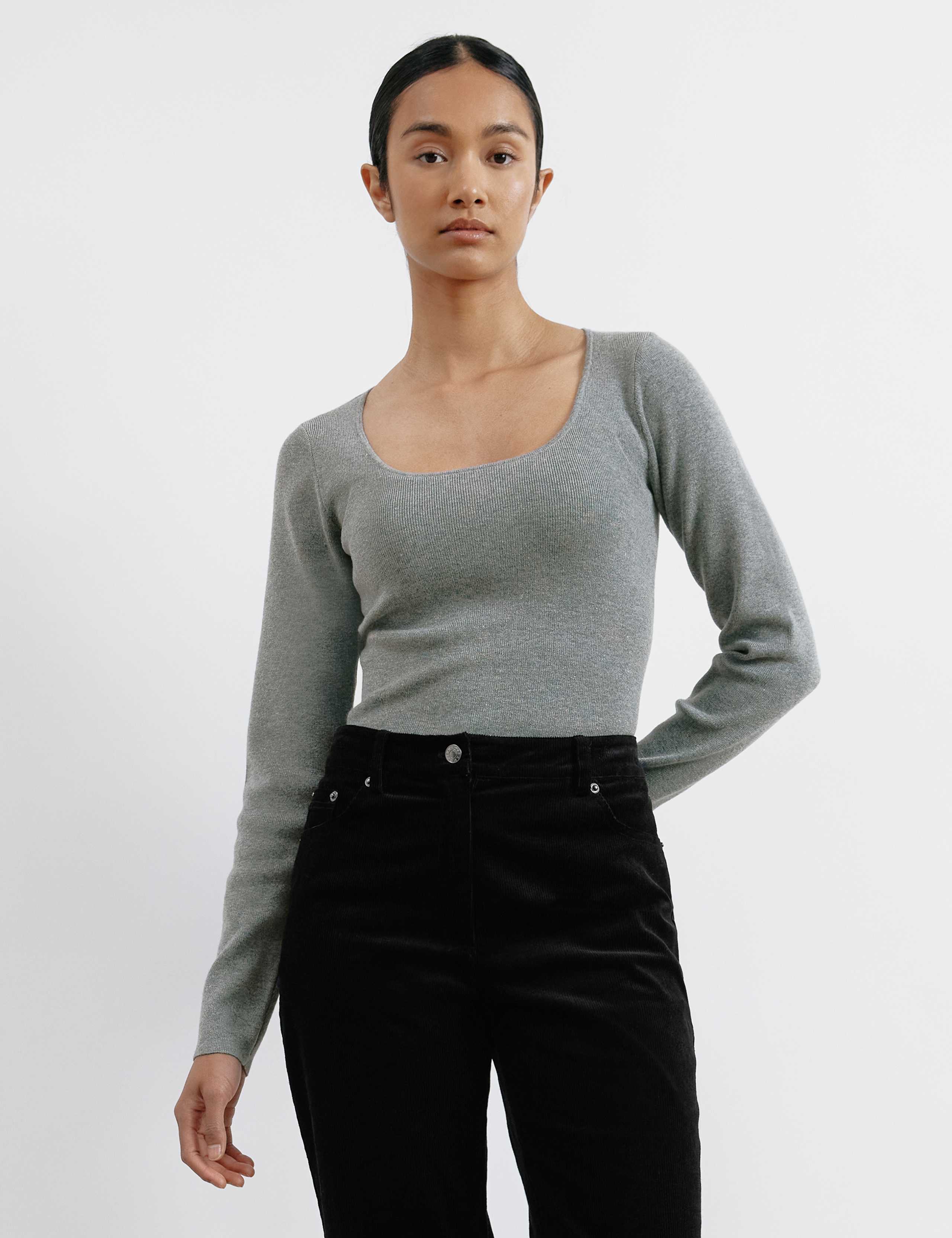 Scoop Neck Knitted Top 1 of 5