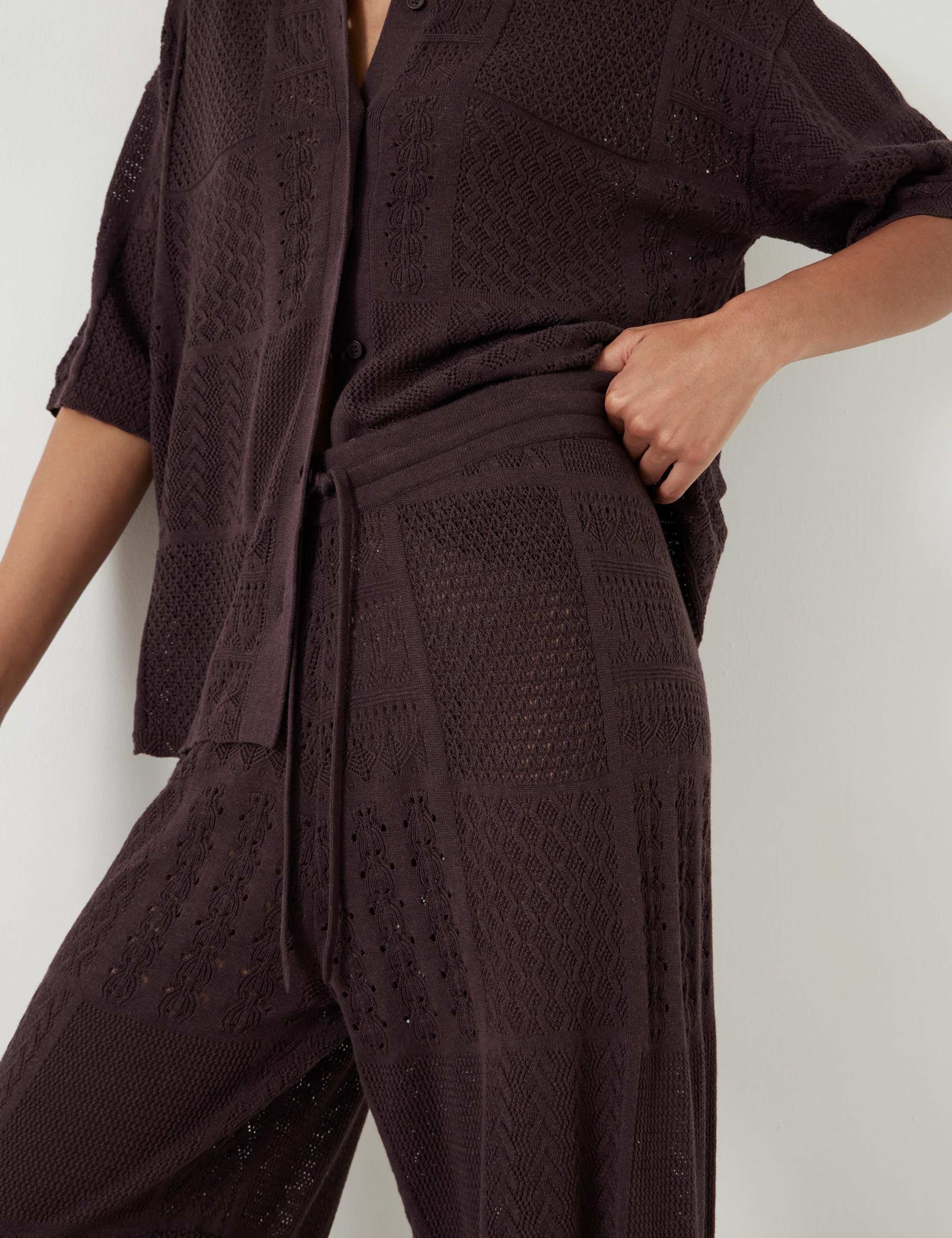 Cotton Rich Wide Leg Knitted Trousers 4 of 6