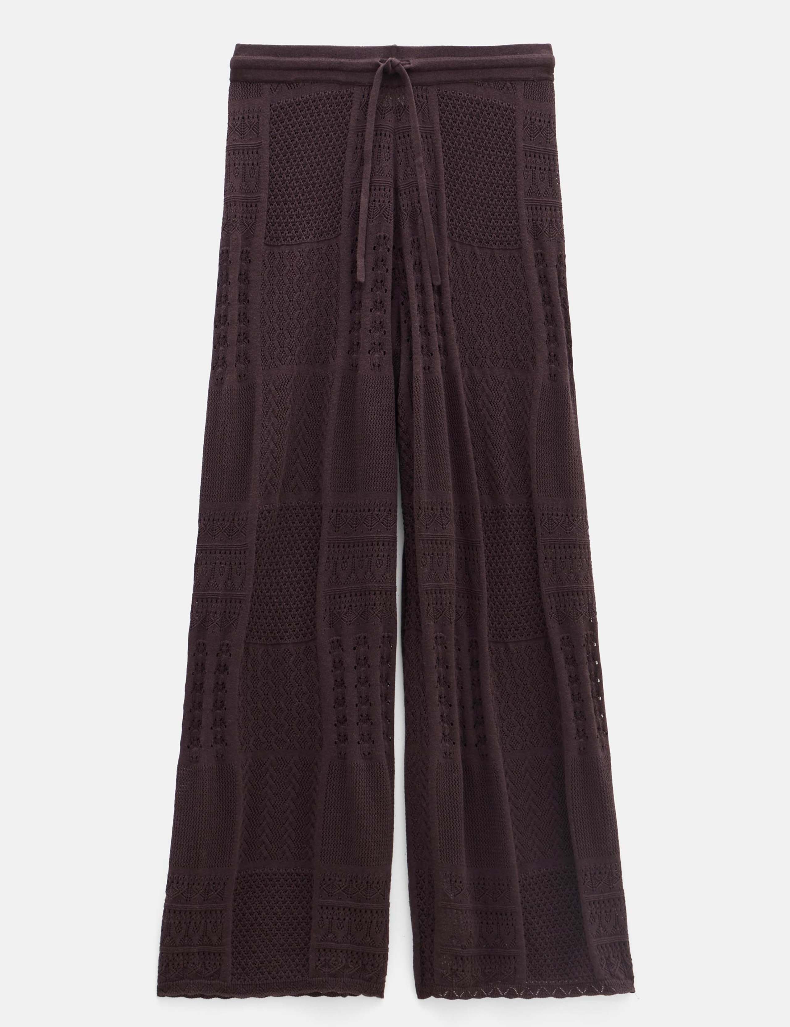 Cotton Rich Wide Leg Knitted Trousers 2 of 6