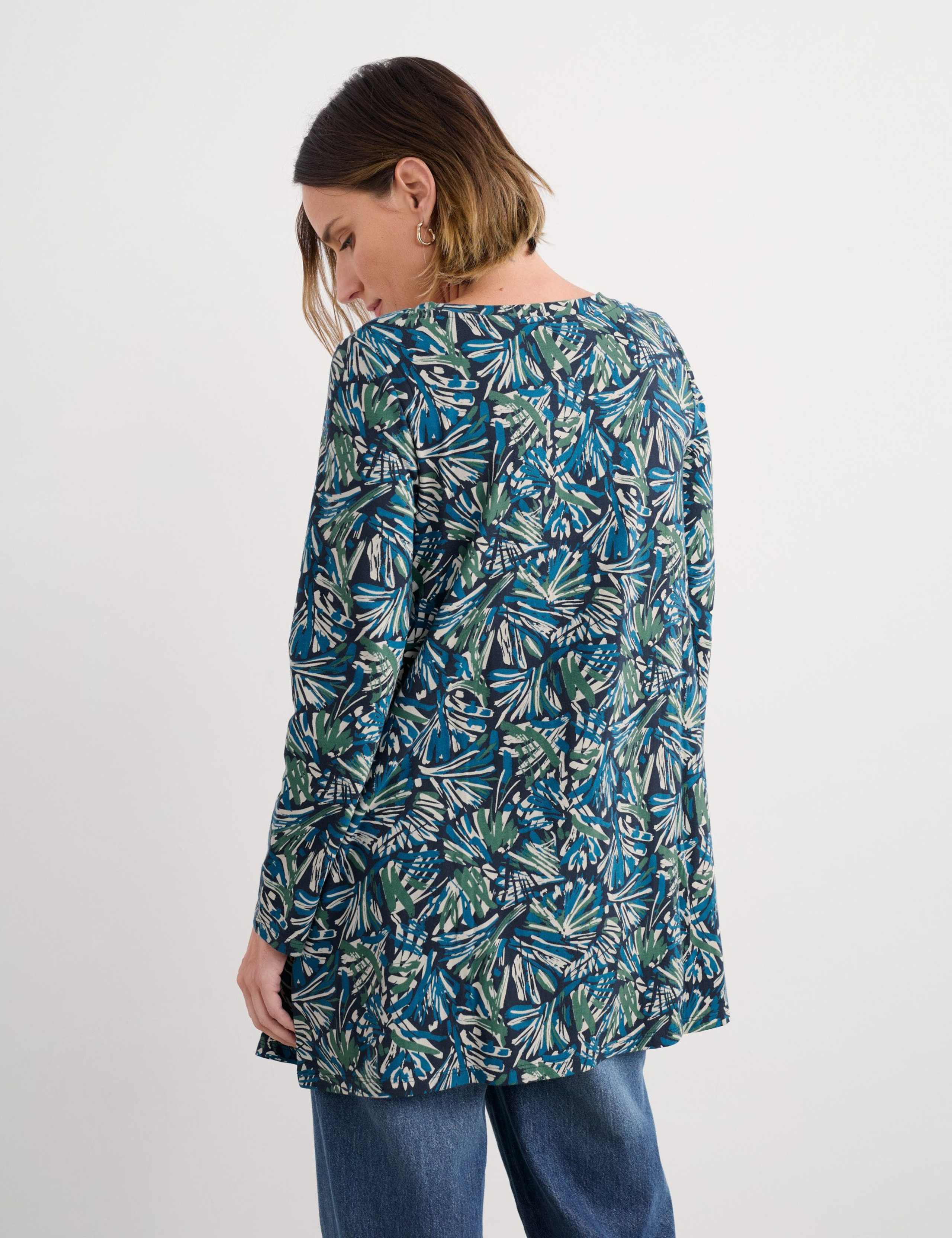 Cotton Rich Jersey Floral Round Neck Tunic 4 of 5