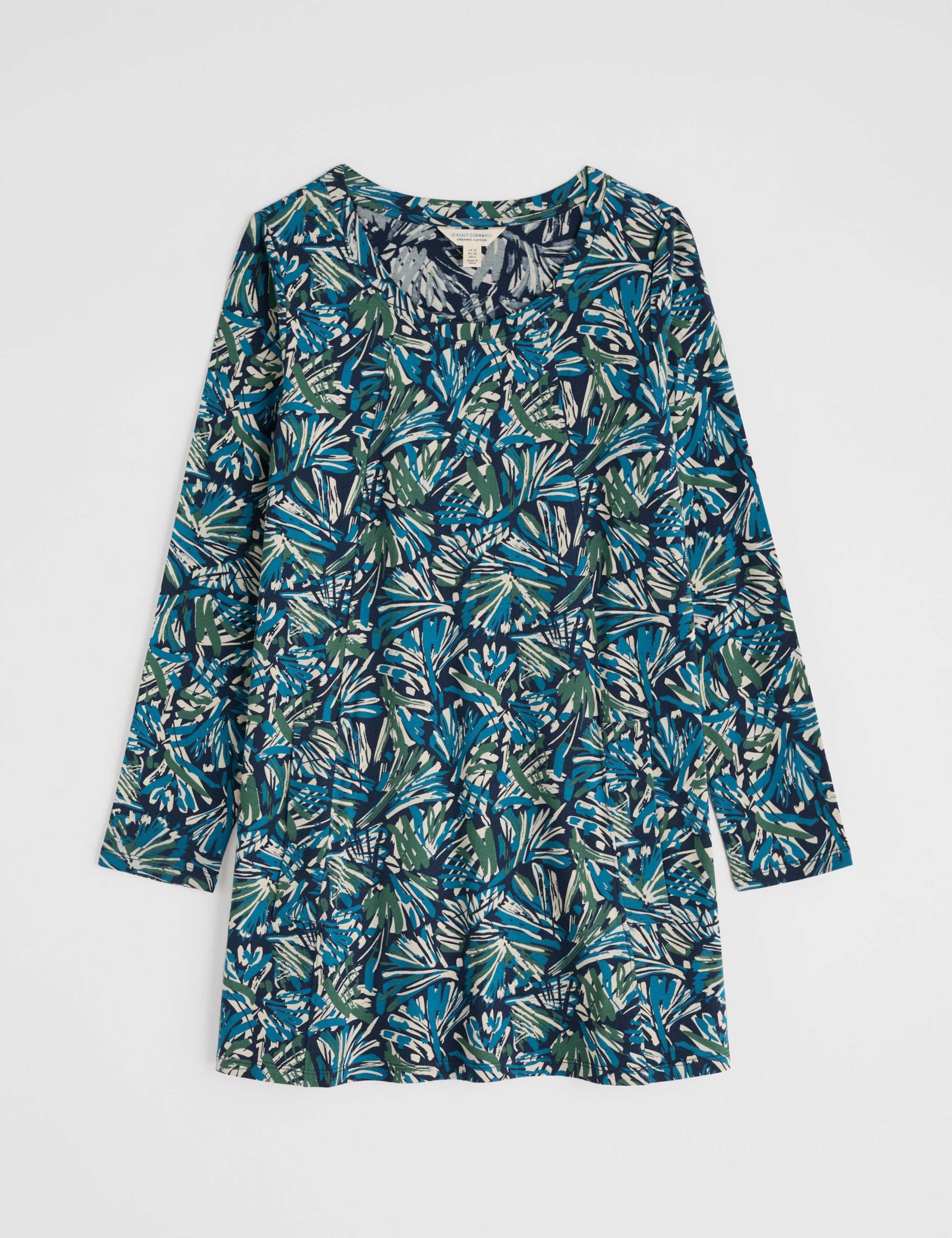 Cotton Rich Jersey Floral Round Neck Tunic 2 of 5