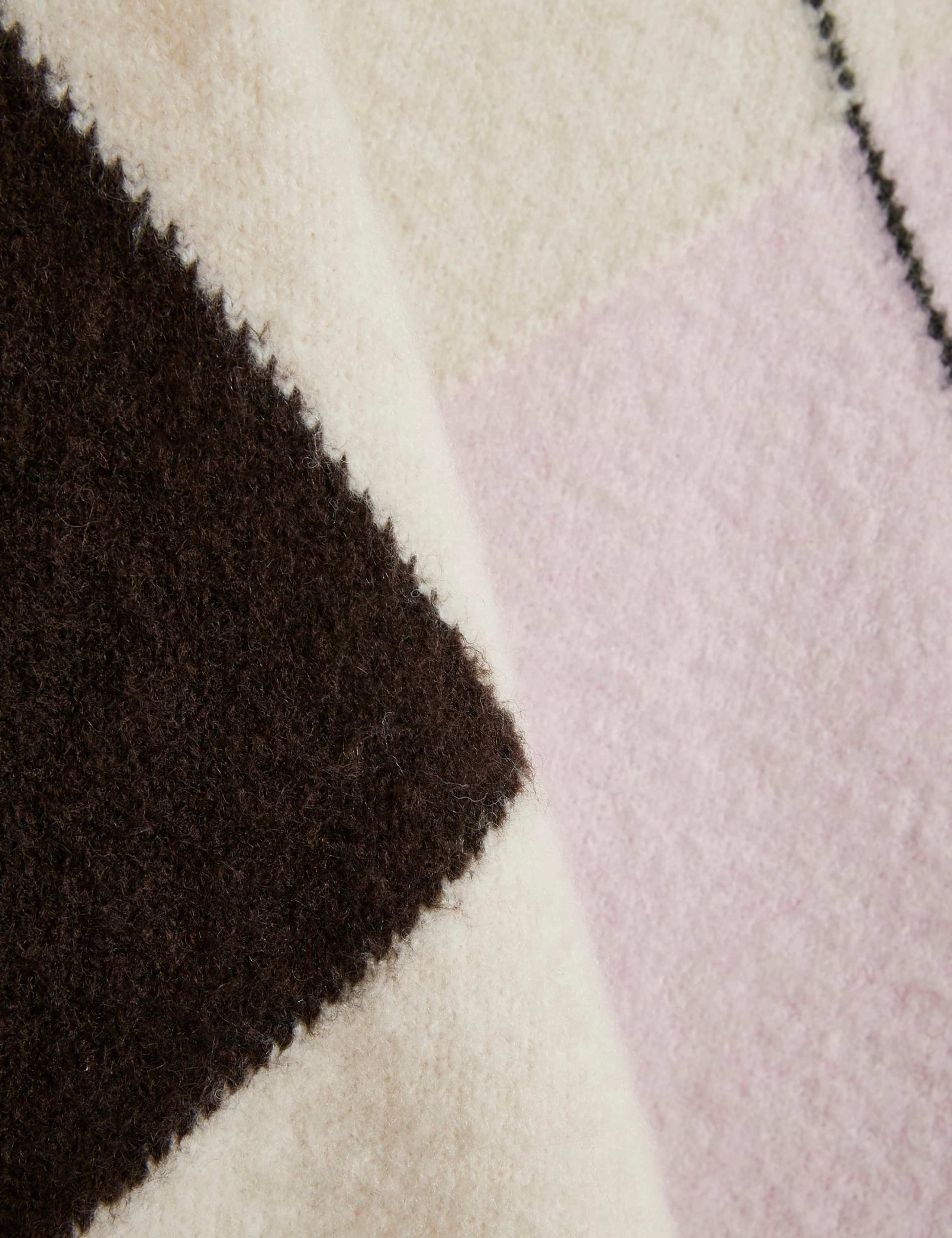 Argyle Crew Neck Relaxed Jumper with Wool 2 of 6