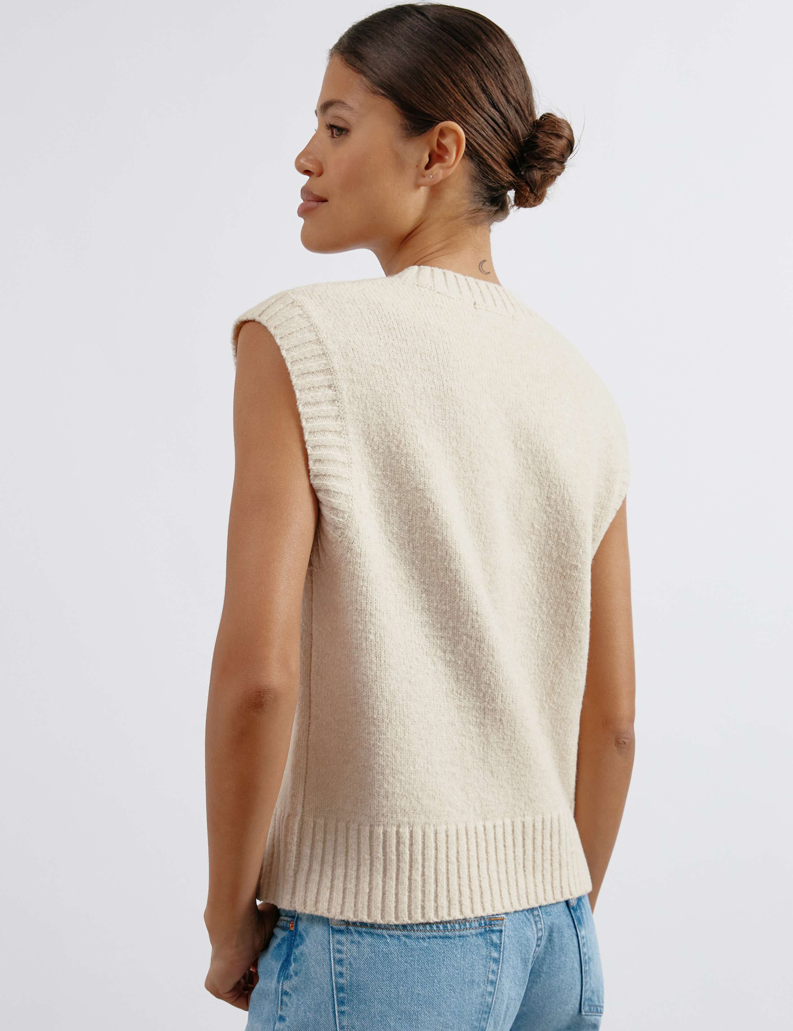 Crew Neck Knitted Vest with Wool 5 of 5