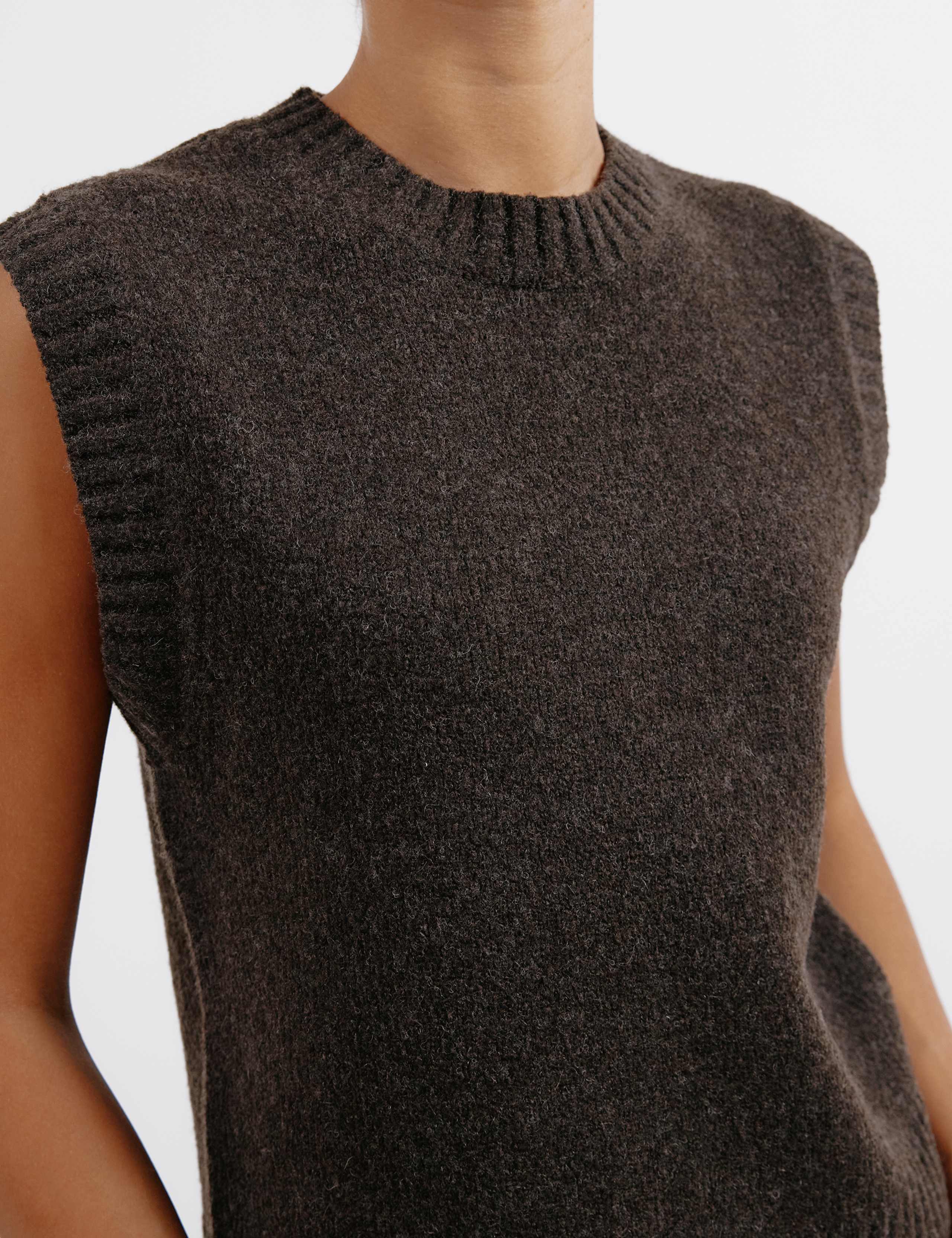 Crew Neck Knitted Vest with Wool 4 of 5