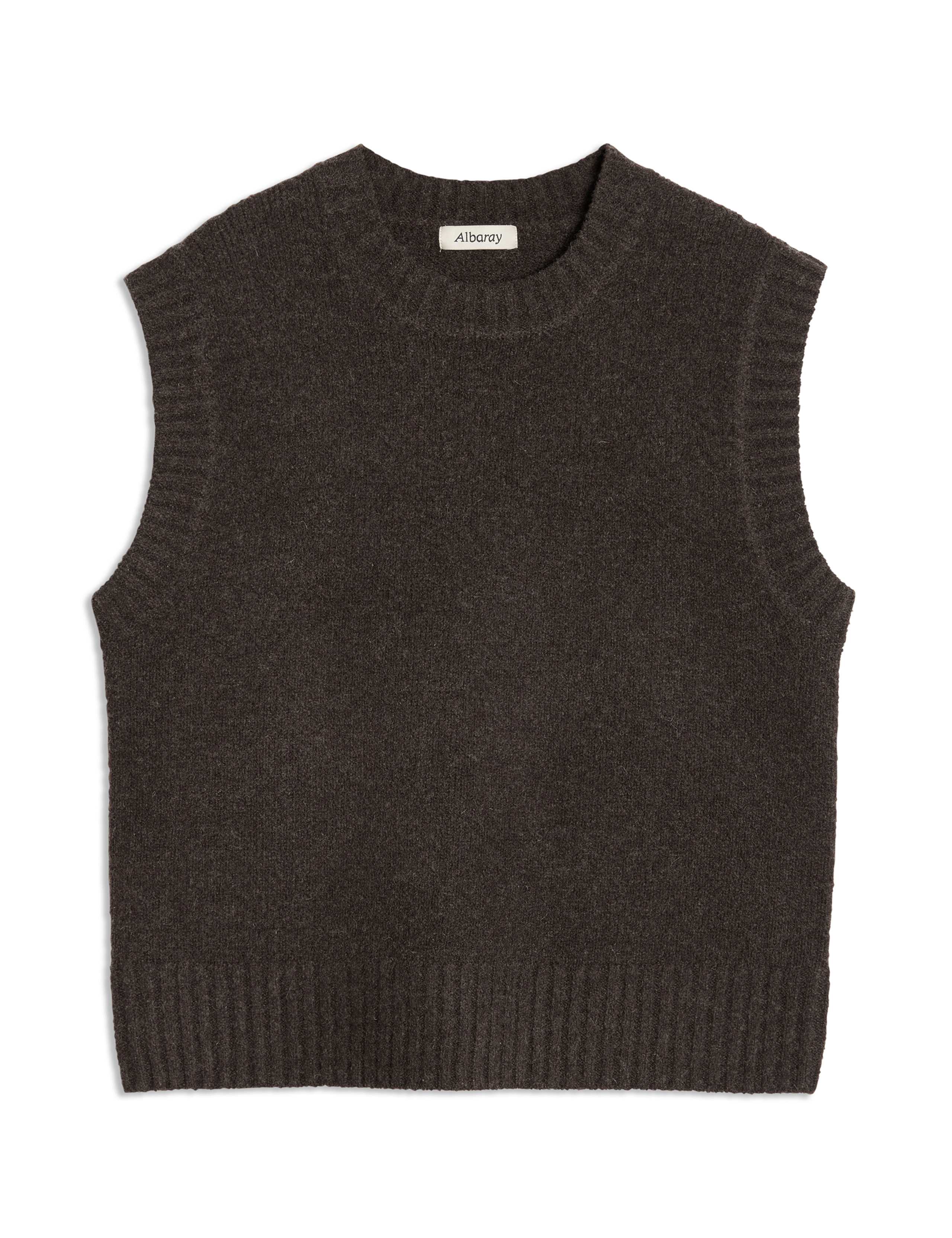 Crew Neck Knitted Vest with Wool 2 of 5