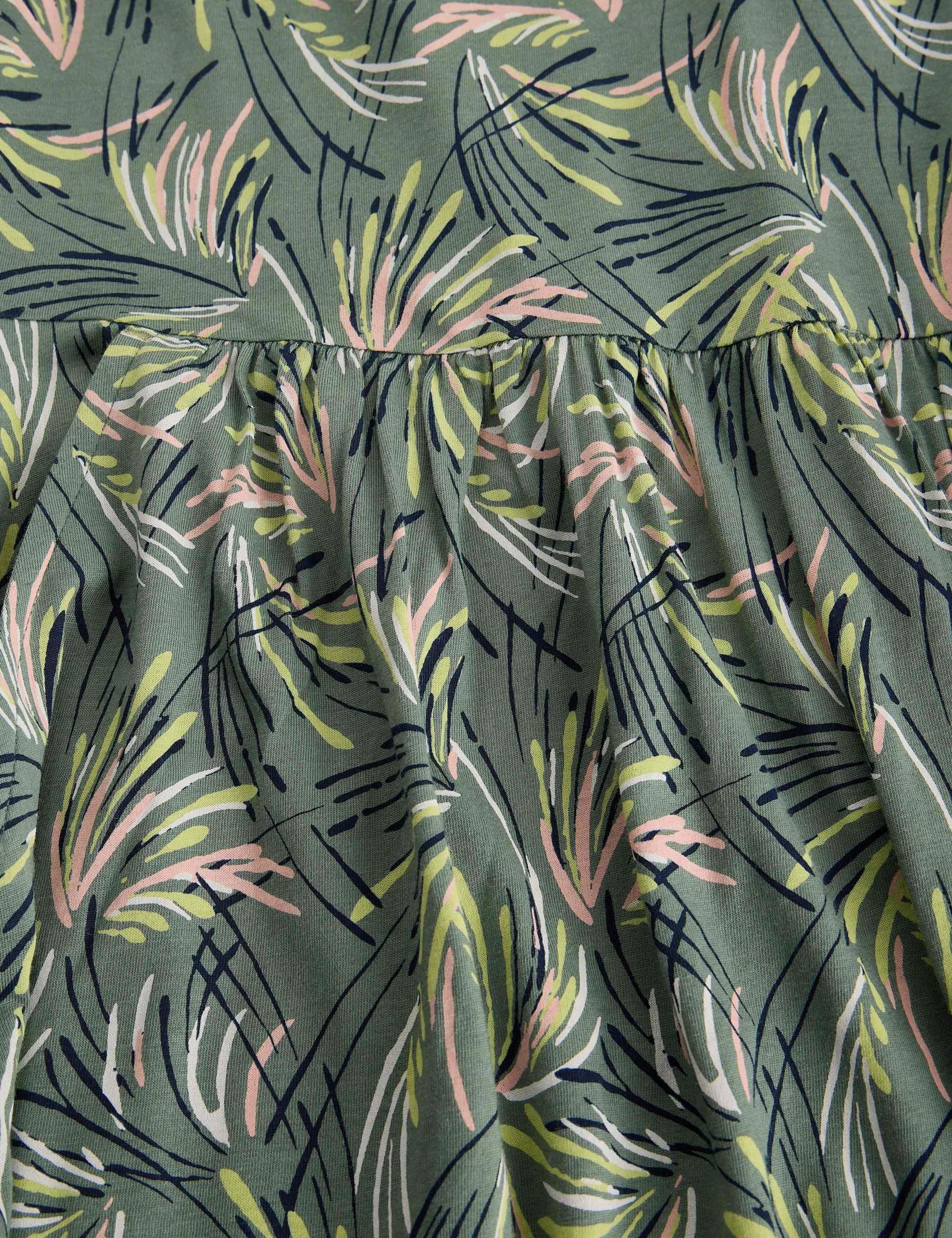 Jersey Floral Midi Waisted Dress 4 of 6