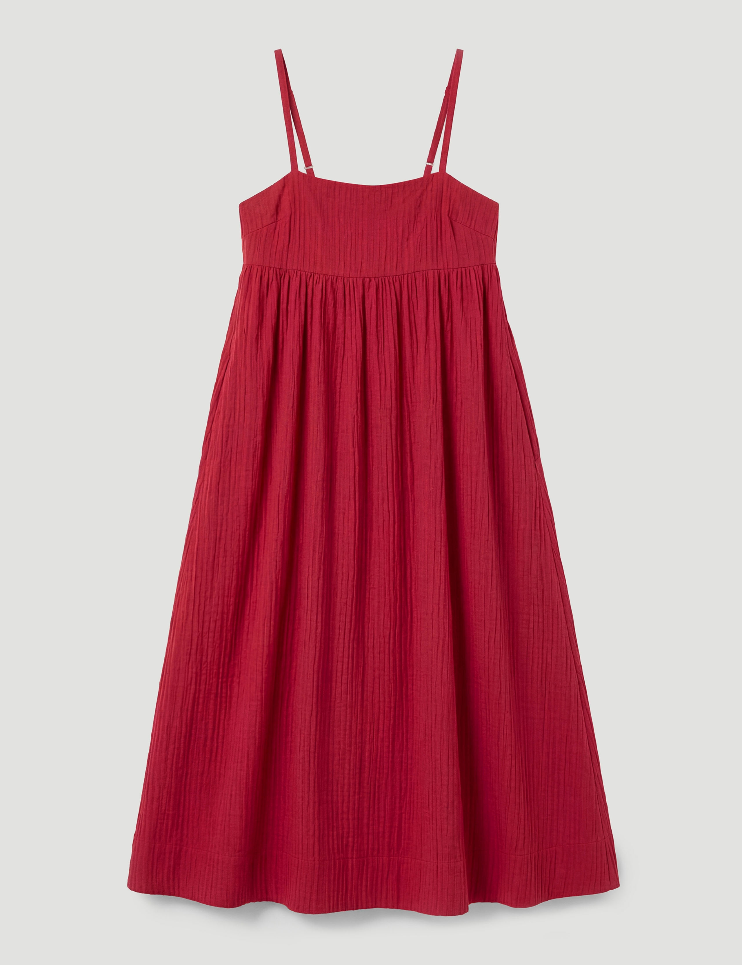 Crinkle Gathered Strappy Maxi Smock Dress 2 of 5