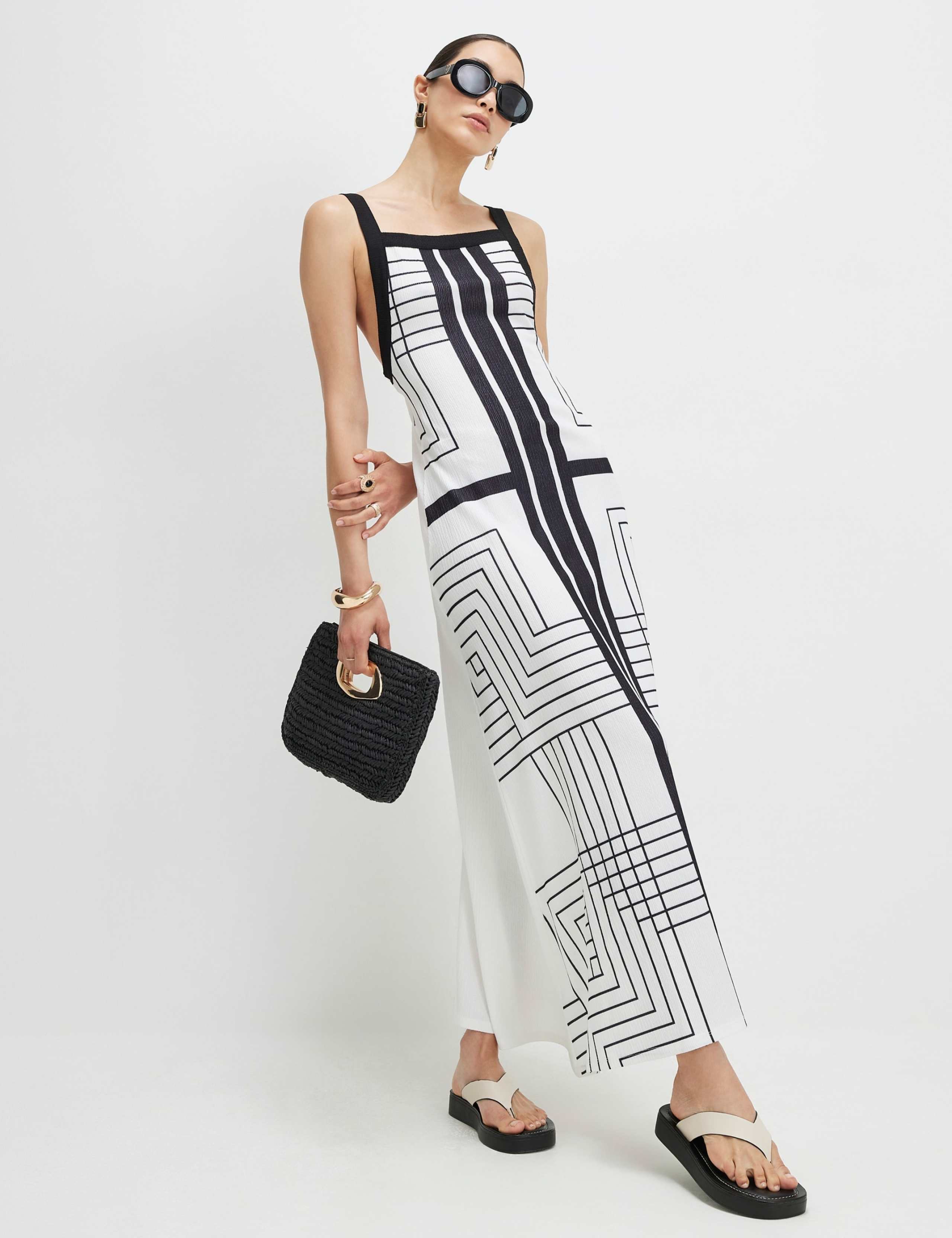  Geometric Textured Maxi Dress 1 of 4