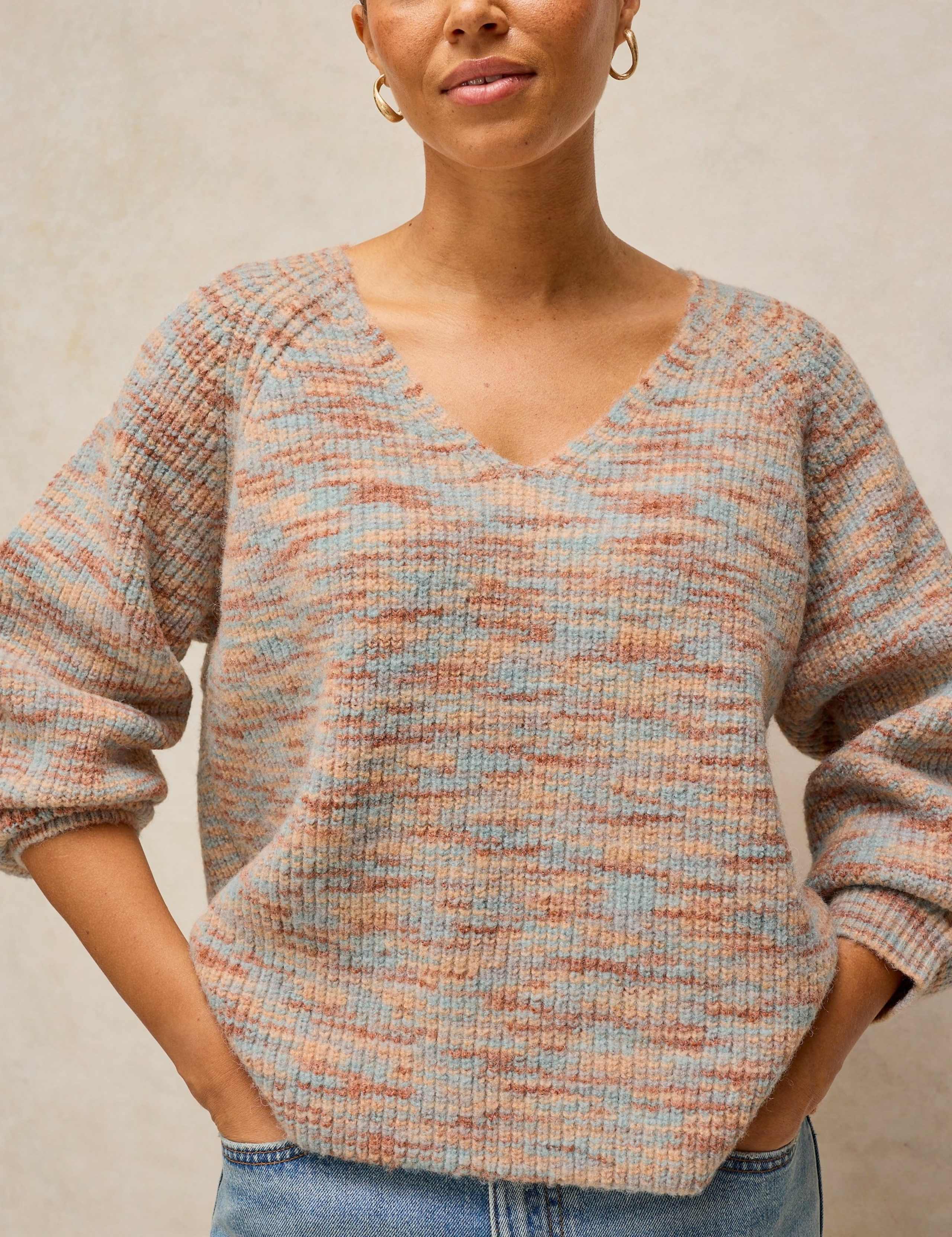 Spacedye V-Neck Jumper with Wool 5 of 6