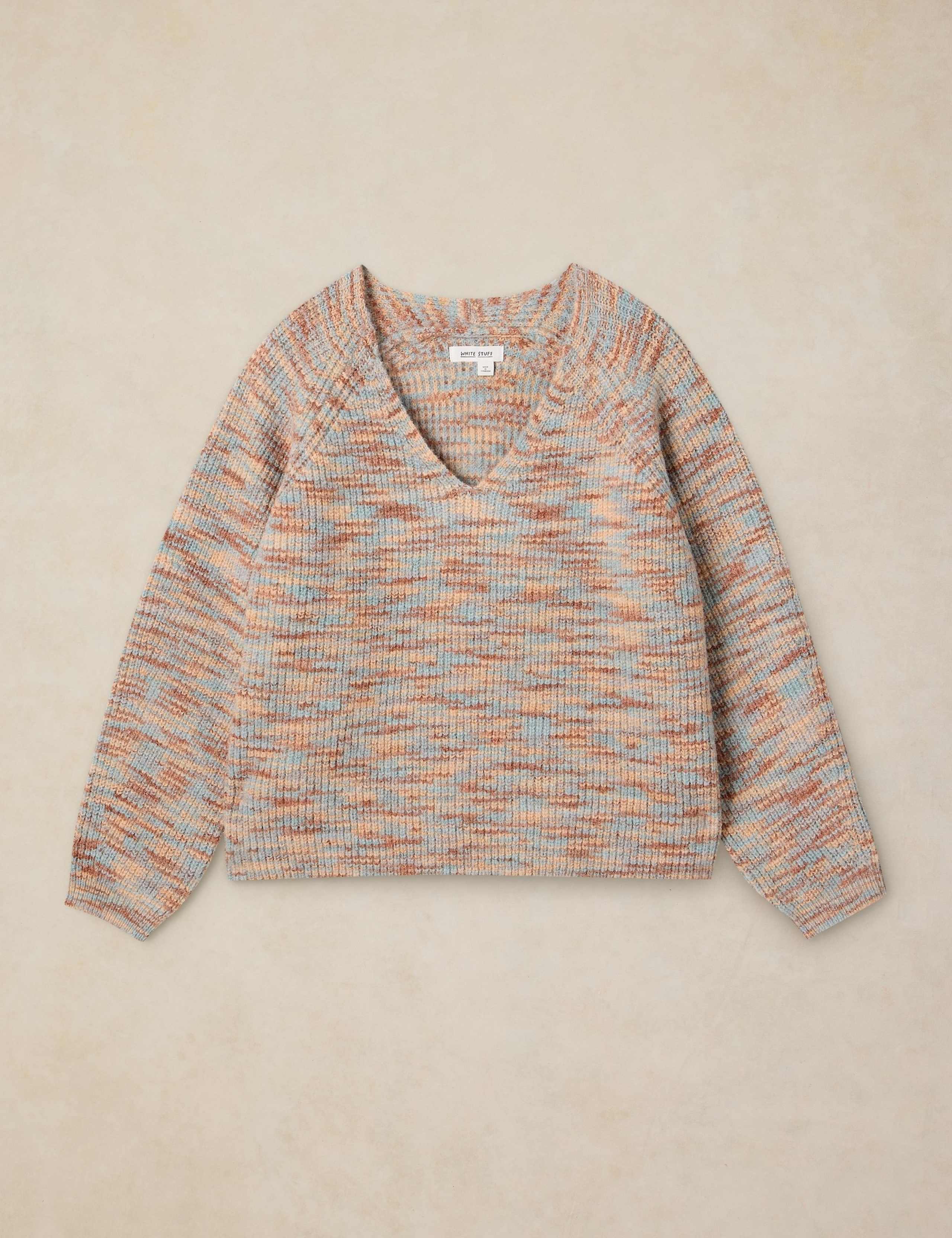 Spacedye V-Neck Jumper with Wool 2 of 6