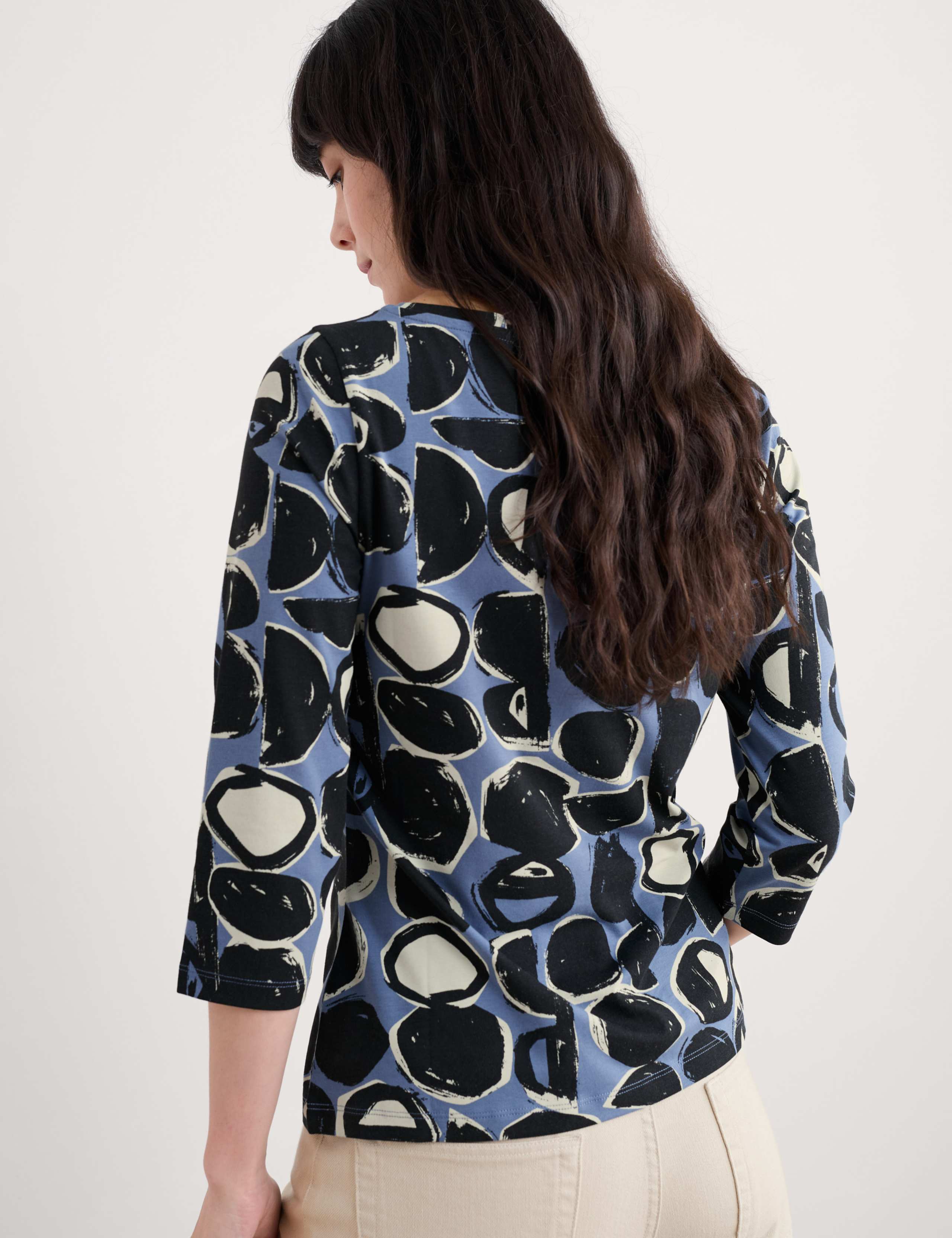Cotton Rich Geometric Slim Fit Blouse 4 of 4