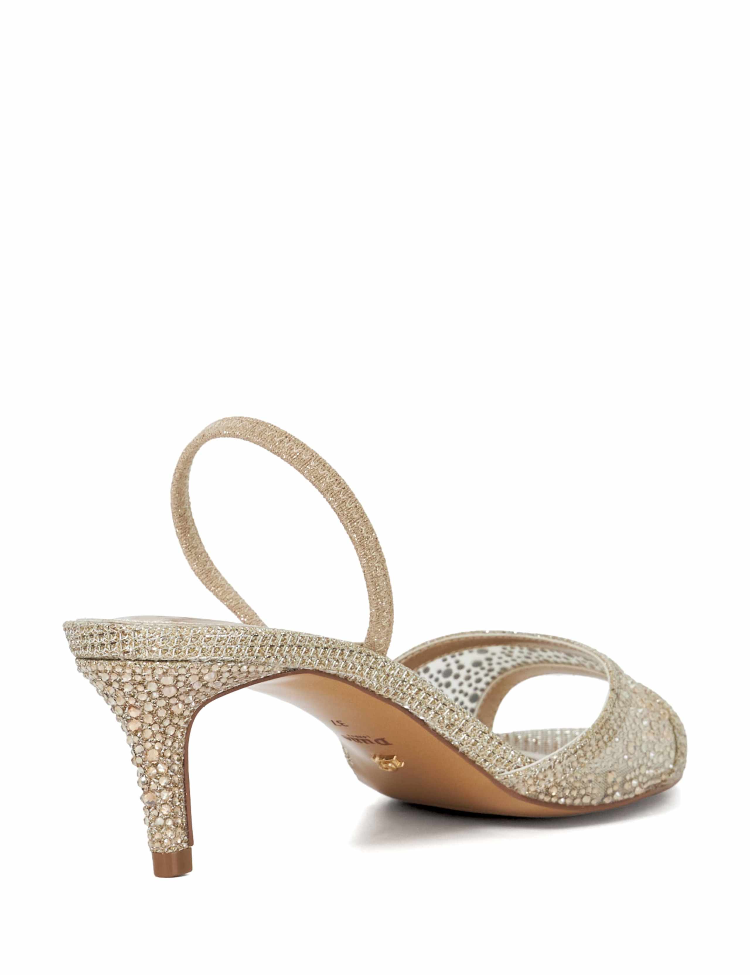 Sparkle Mesh Detail Kitten Heel Sandals 5 of 6