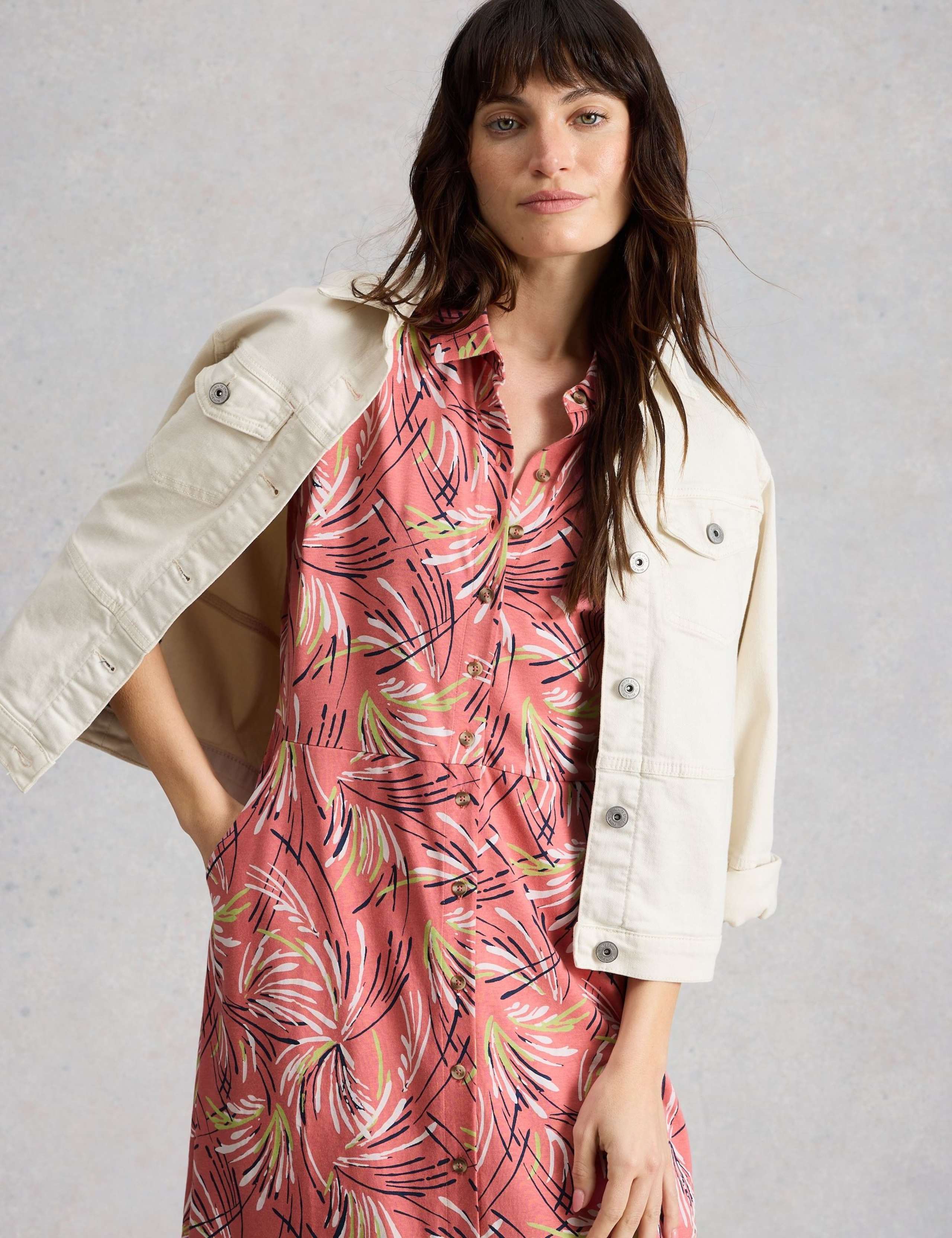 Jersey Printed Midi Shirt Dress 4 of 6