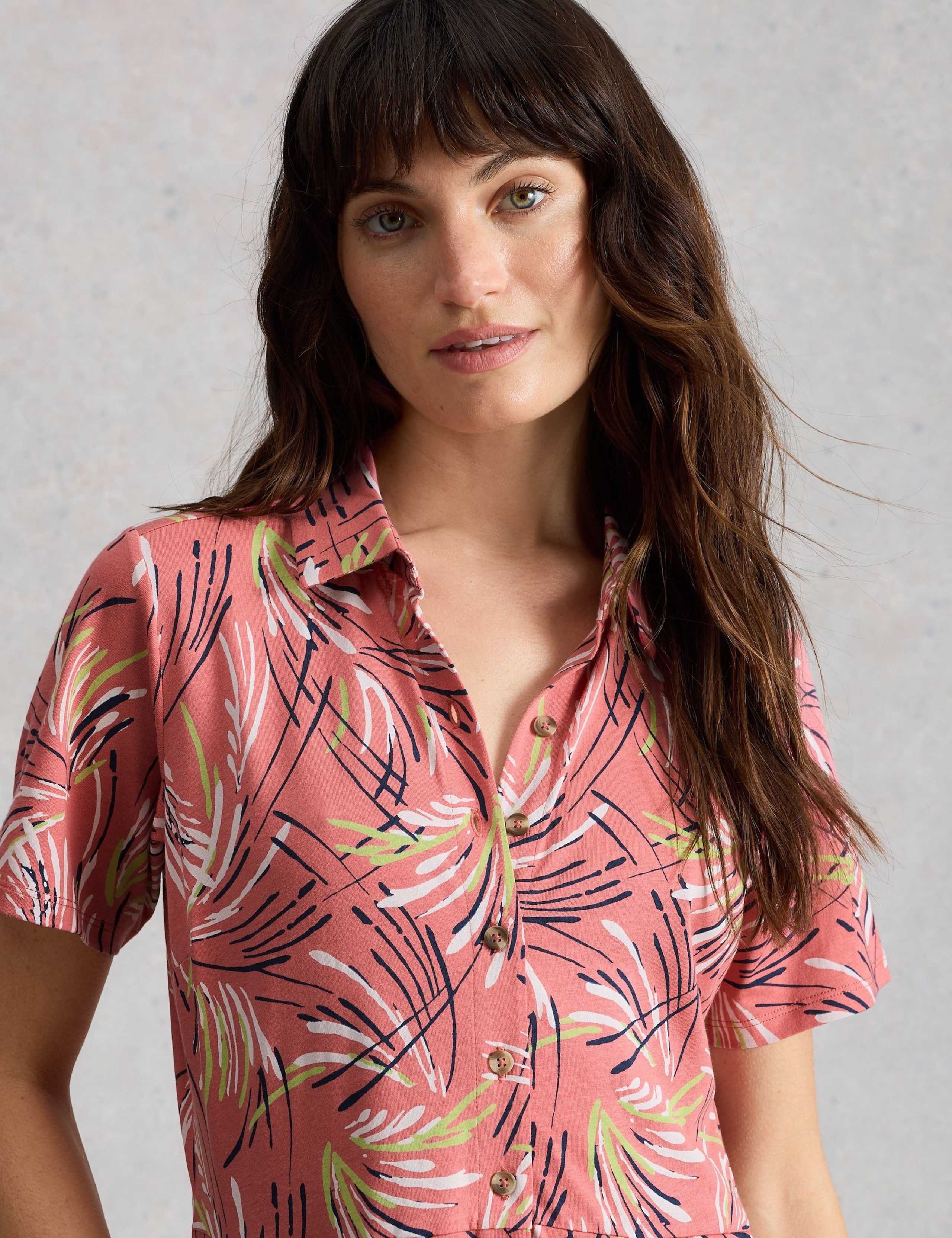 Jersey Printed Midi Shirt Dress 6 of 6