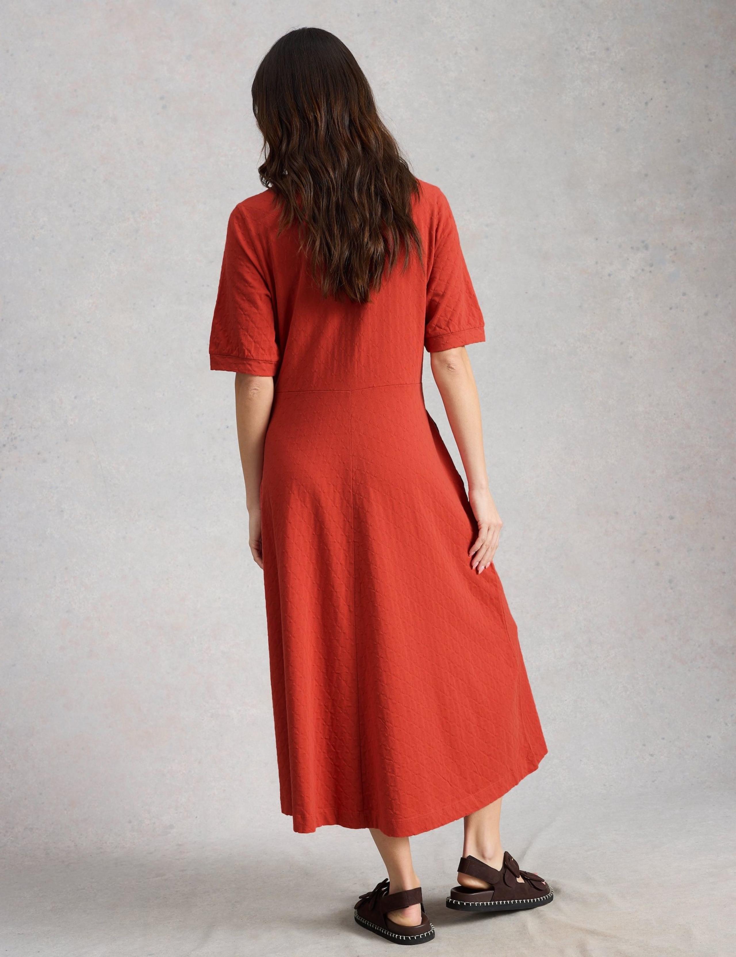 Pure Cotton Jersey Midi Waisted Dress 3 of 6