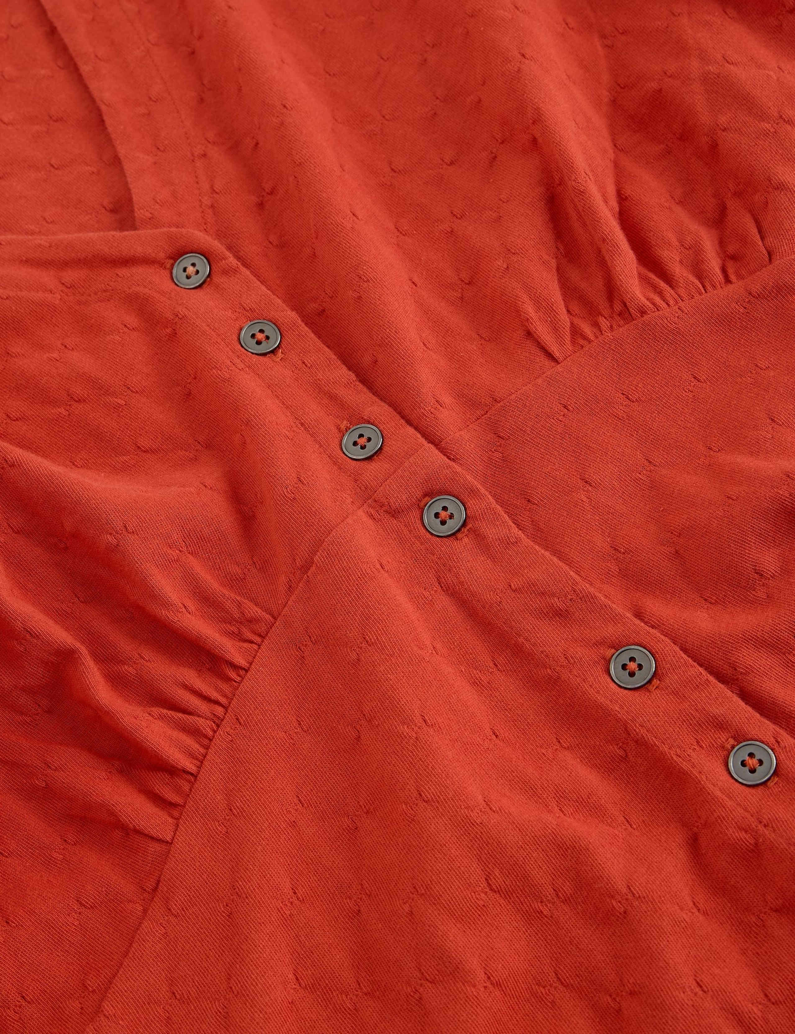 Pure Cotton Jersey Midi Waisted Dress 4 of 6