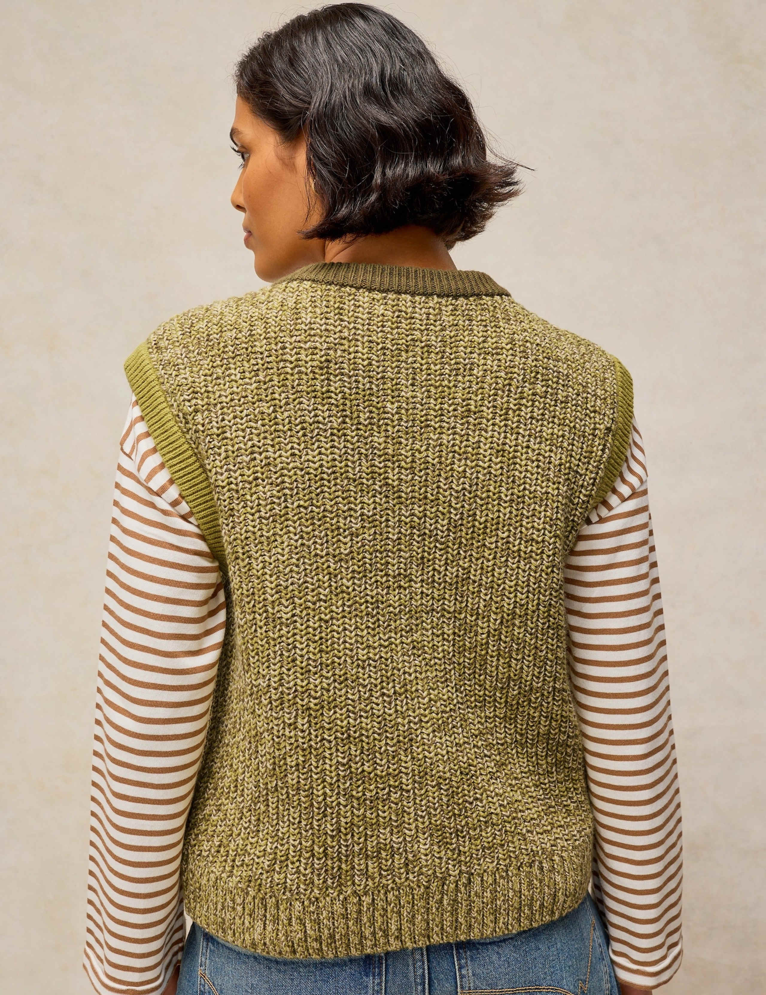 Cotton Rich Knitted Vest with Wool 4 of 6