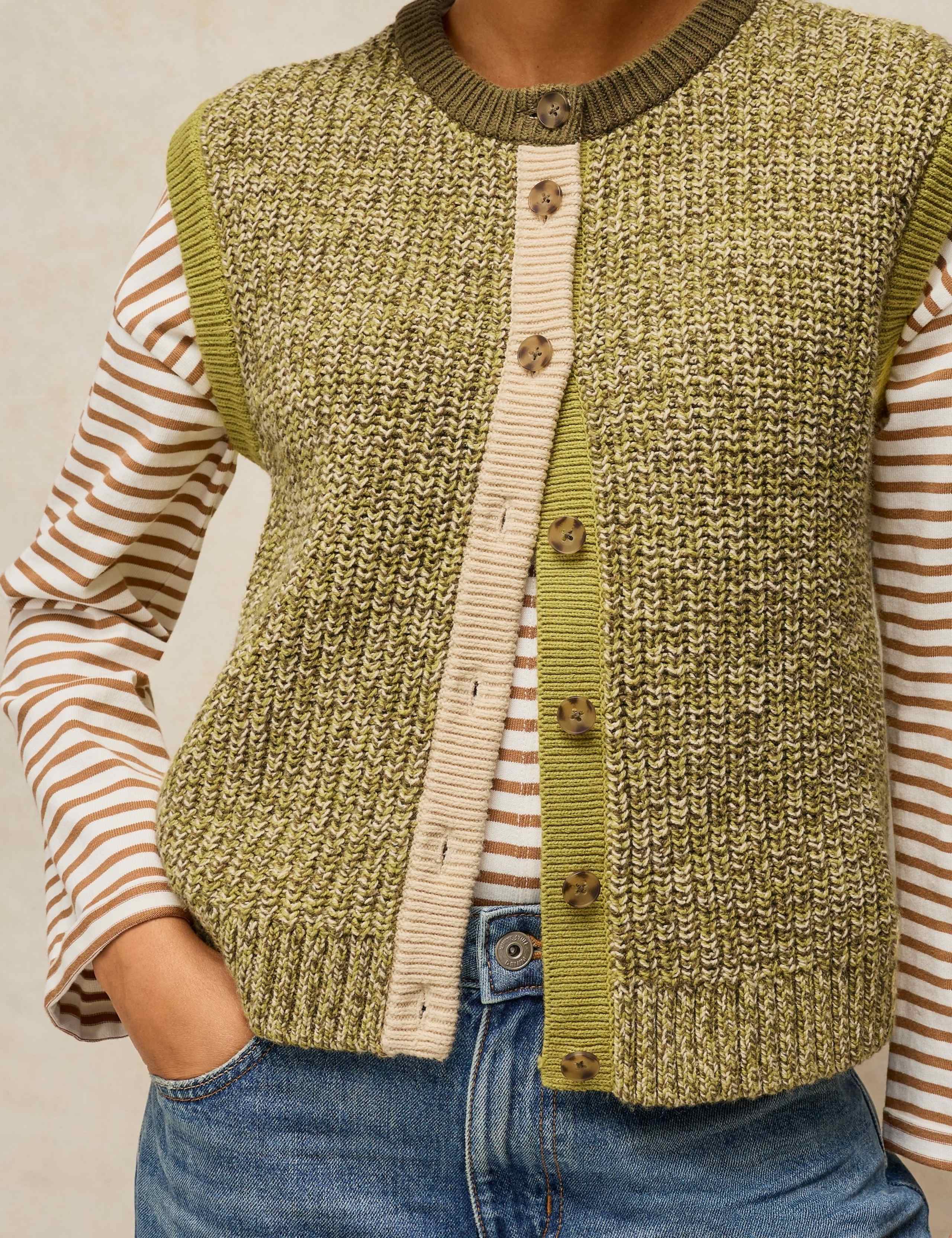 Cotton Rich Knitted Vest with Wool 5 of 6