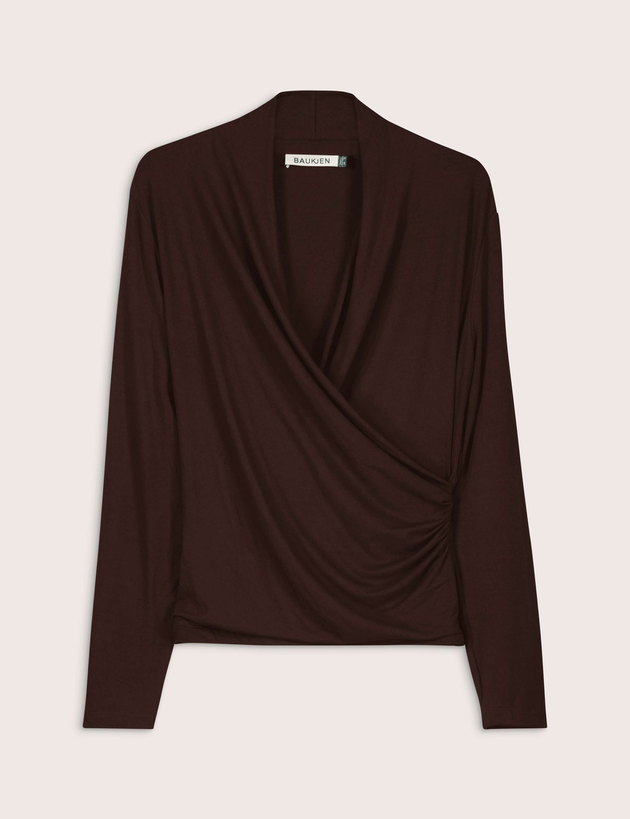 Jersey V-Neck Fitted Wrap Top 2 of 4