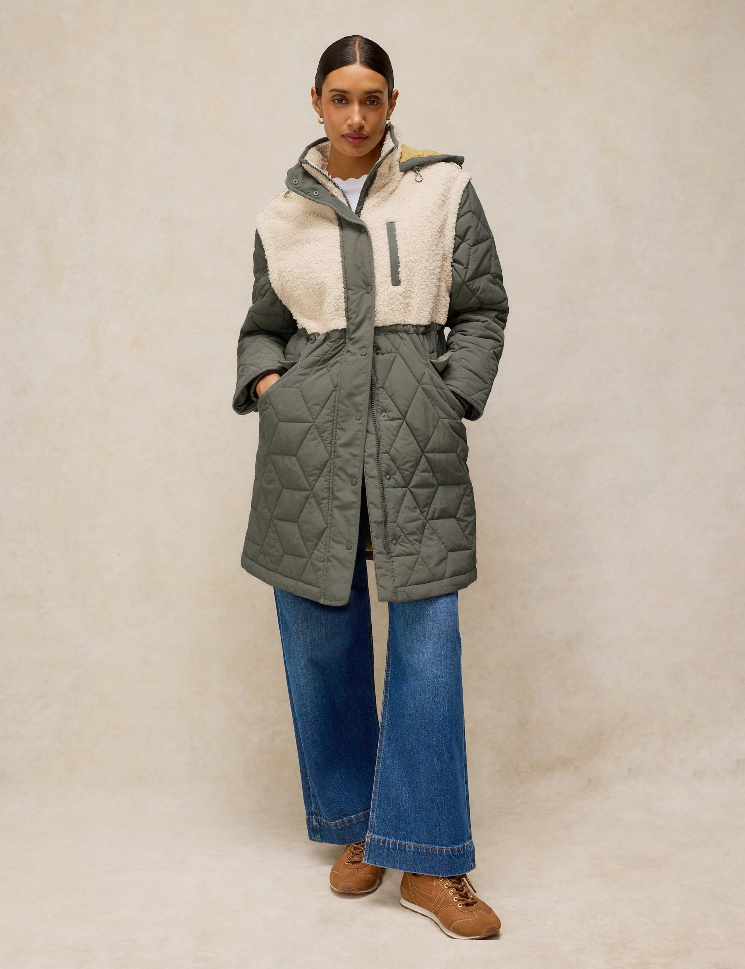 Borg Quilted Hooded Multiway Puffer Jacket 3 of 6