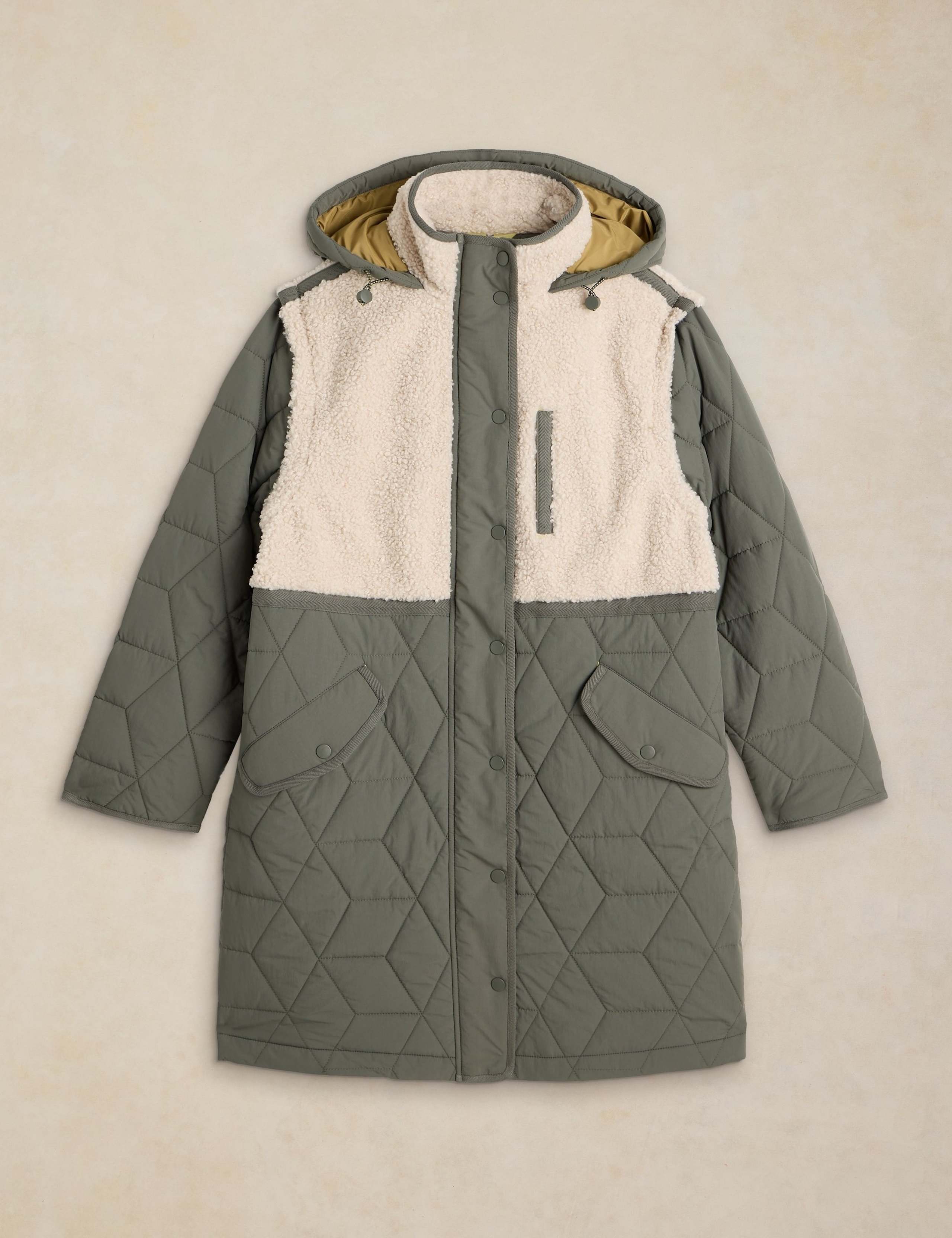 Borg Quilted Hooded Multiway Puffer Jacket 2 of 6