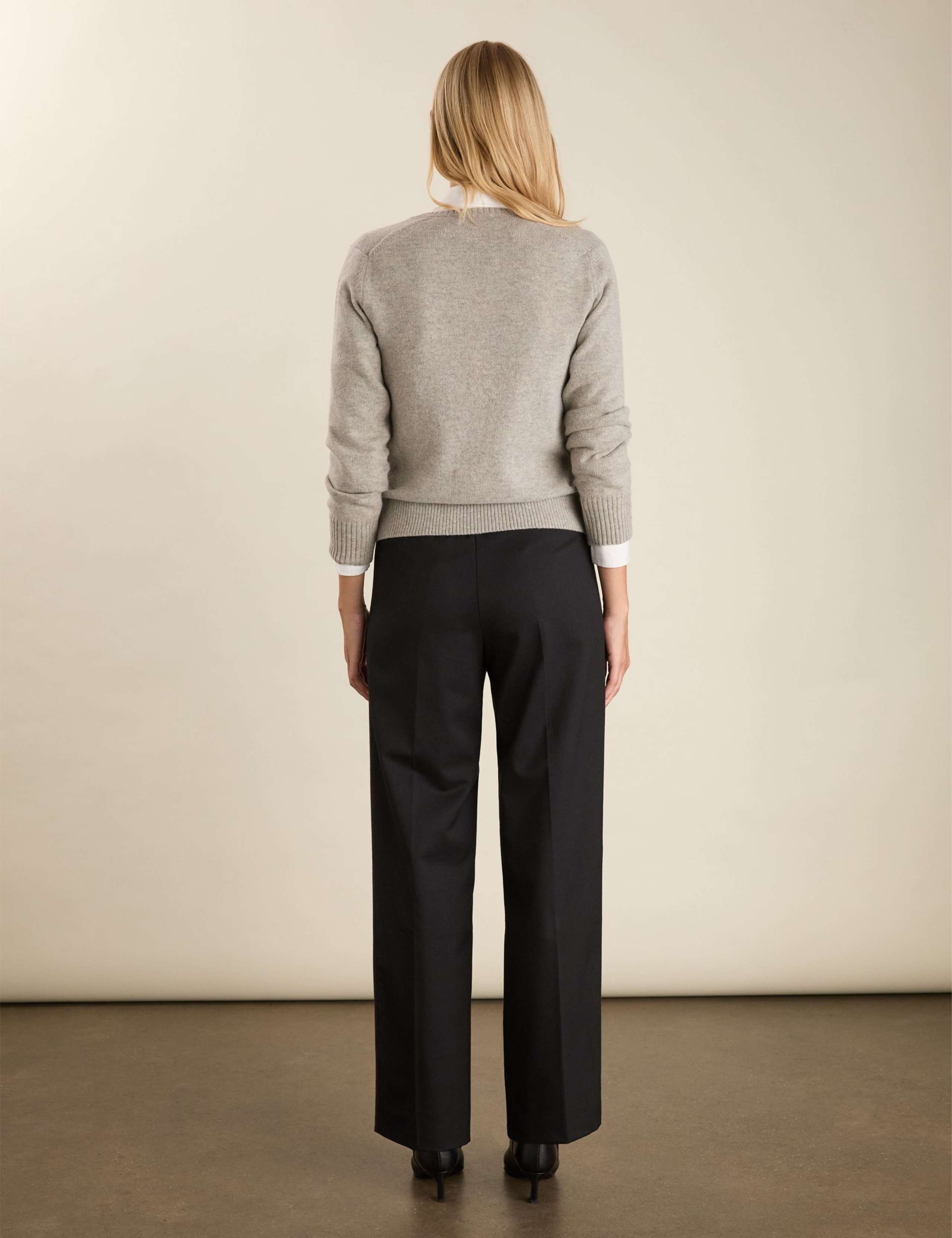 Wool Blend Side Stripe Wide Leg Trousers 3 of 5