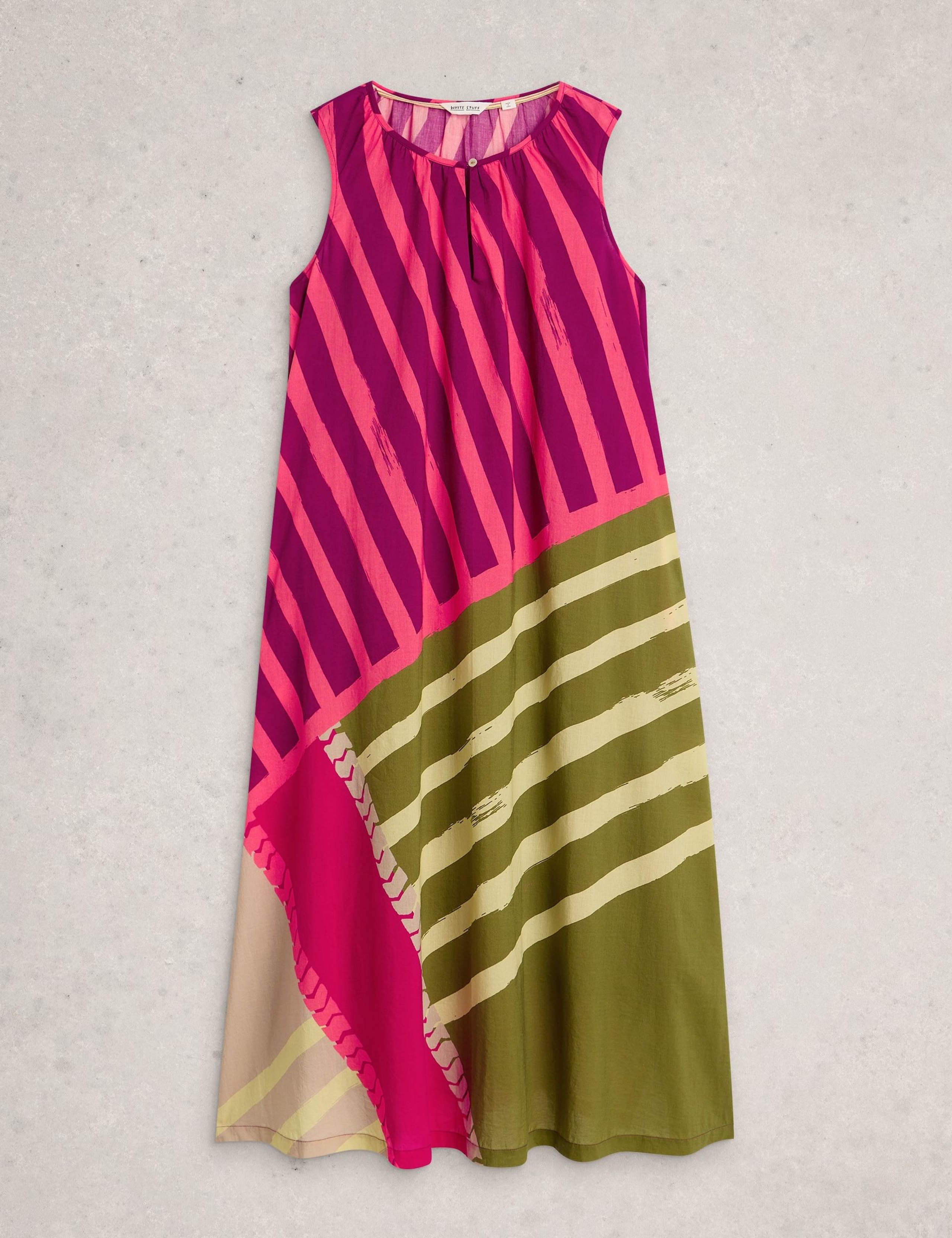 Pure Cotton Printed Midaxi Shift Dress 2 of 6