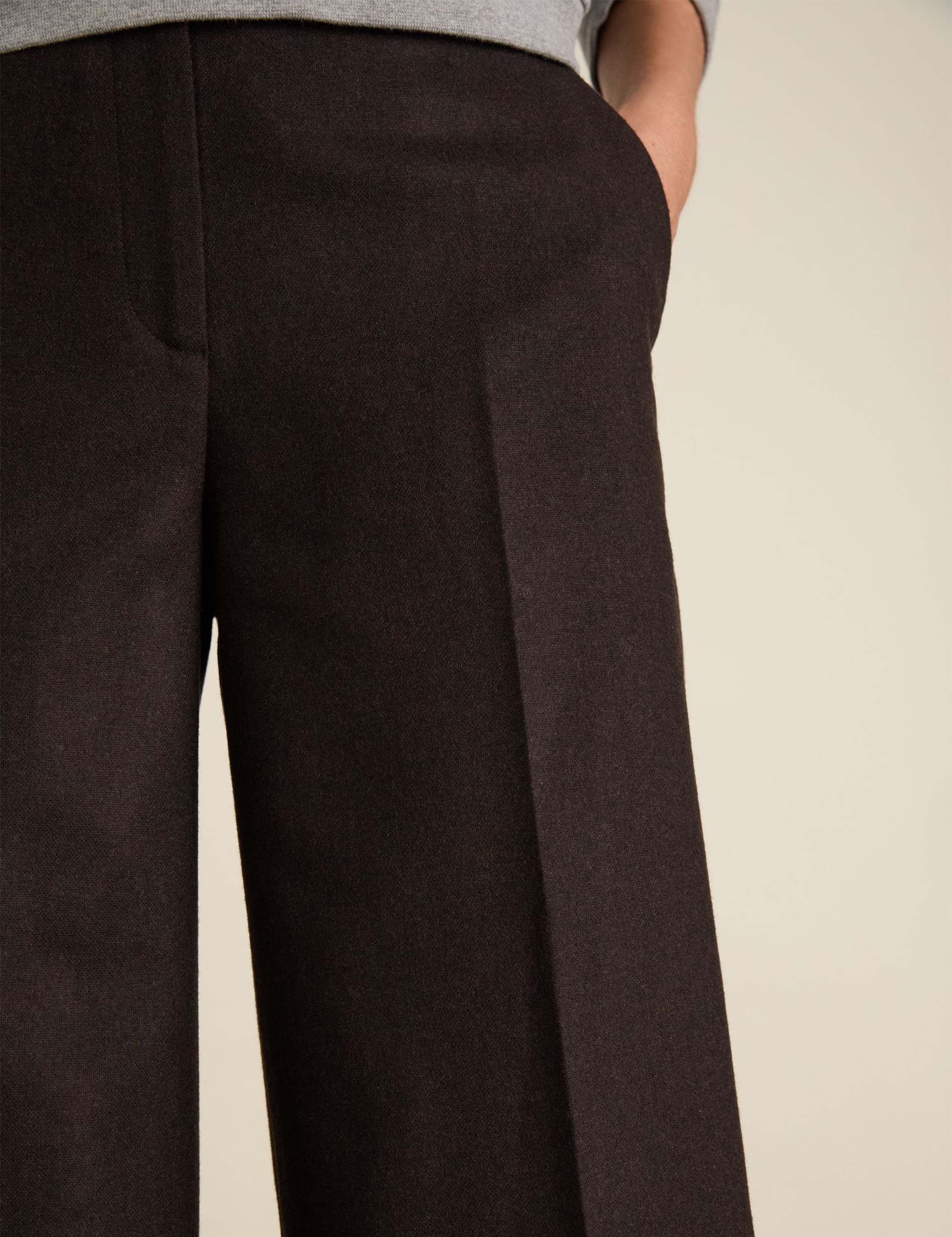 Wool Rich Wide Leg Cropped Trousers 3 of 4