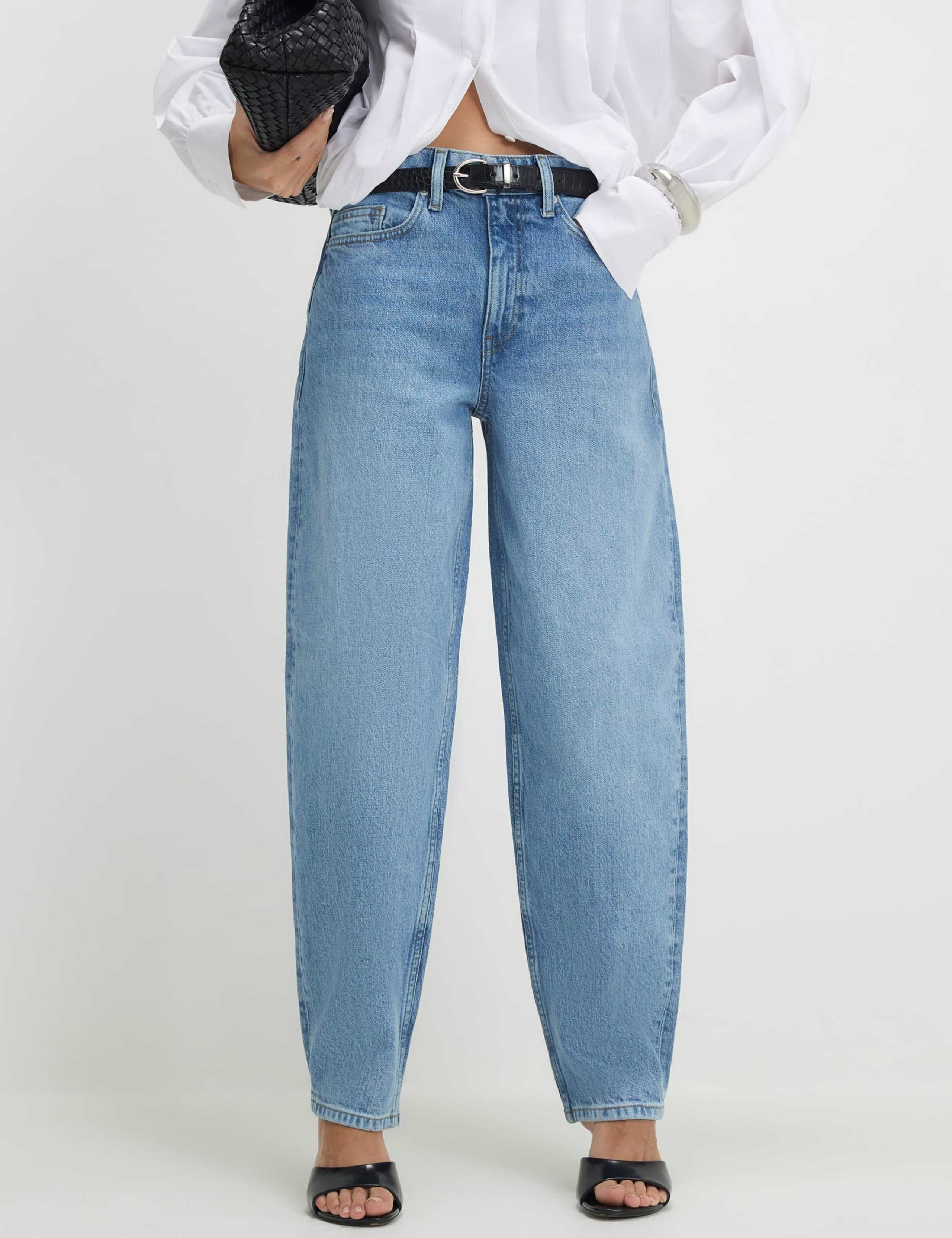 Mid Rise Barrel Leg Jeans 3 of 4