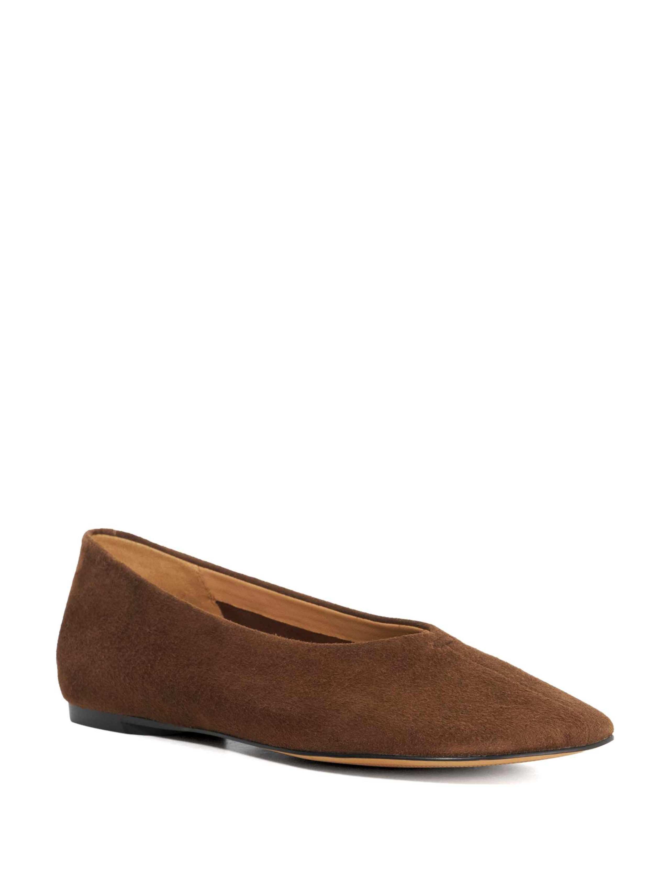 Suede Flat Ballet Pumps 4 of 6