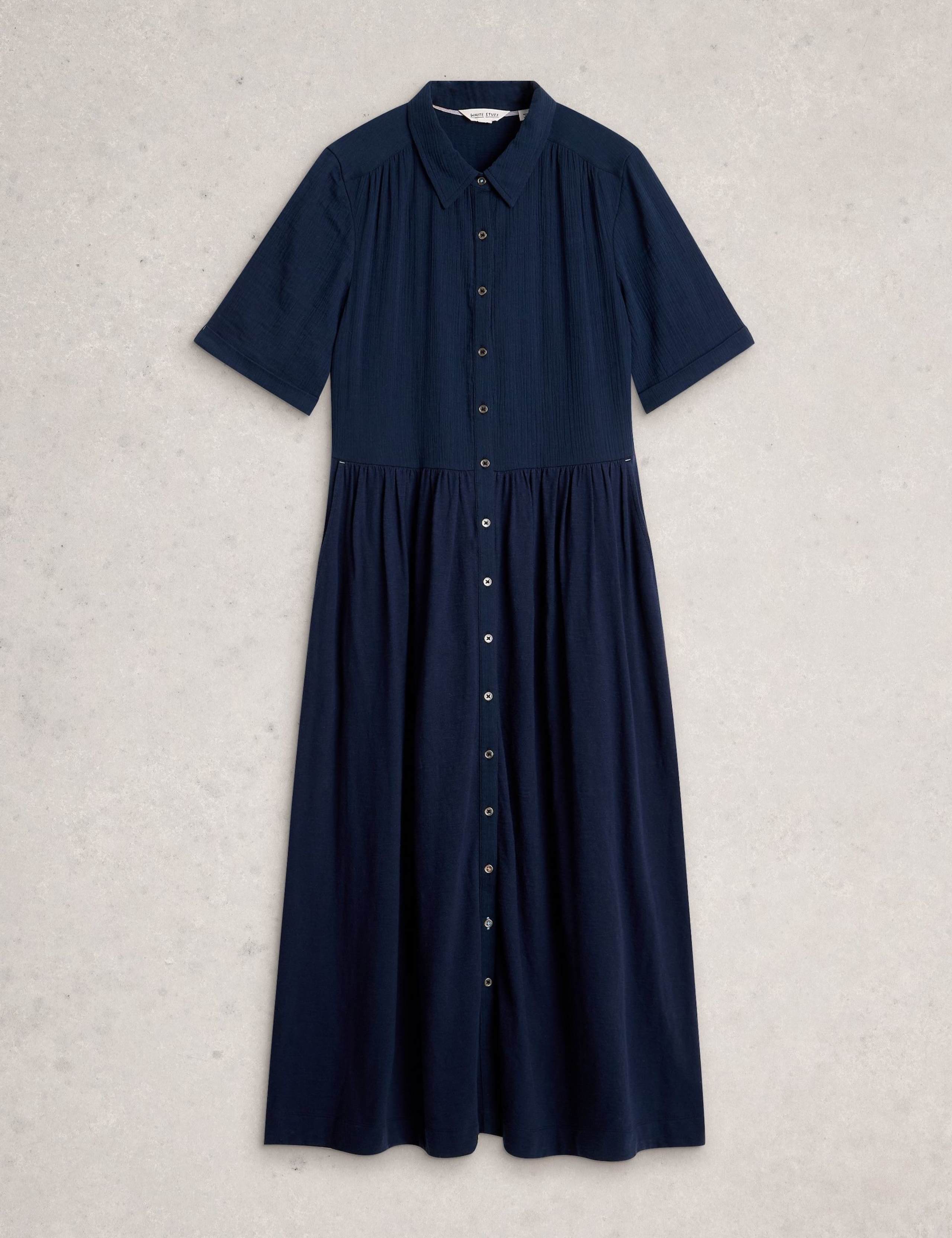Pure Cotton Double Cloth Midi Shirt Dress 2 of 6